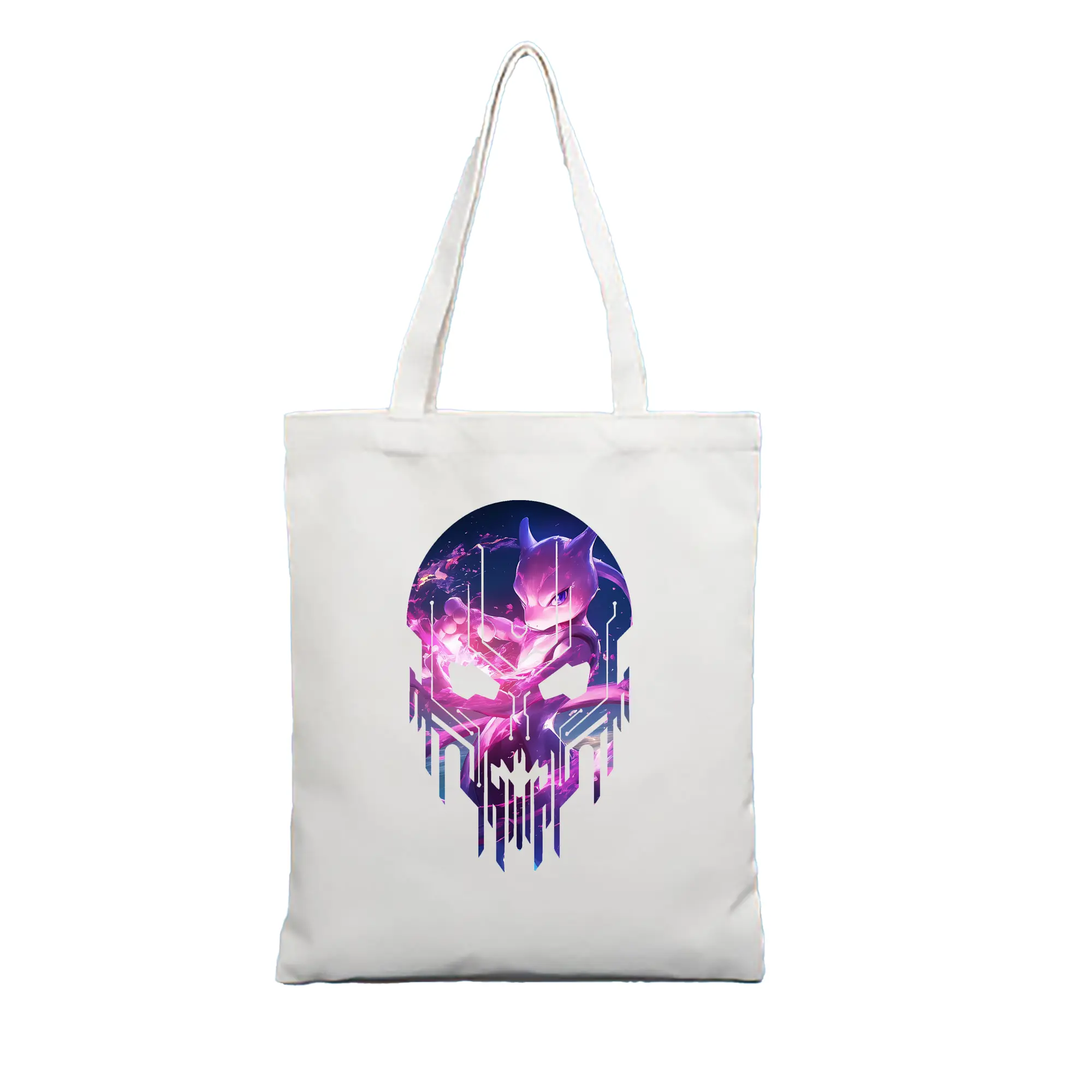 ポケモン グッズ,ミュウツー - 縦型キャンバス手提げバッグ（トートバッグ） ・ キャンバス素材 ・ ショッピング用 ・ 軽量 丈夫 お手入れ簡単