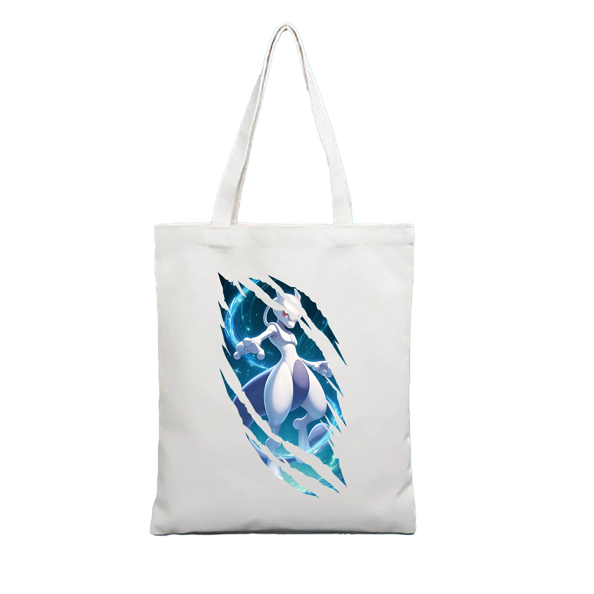 ポケモン グッズ,ミュウツー - 縦型キャンバス手提げバッグ（トートバッグ） ・ キャンバス素材 ・ ショッピング用 ・ 軽量 丈夫 お手入れ簡単