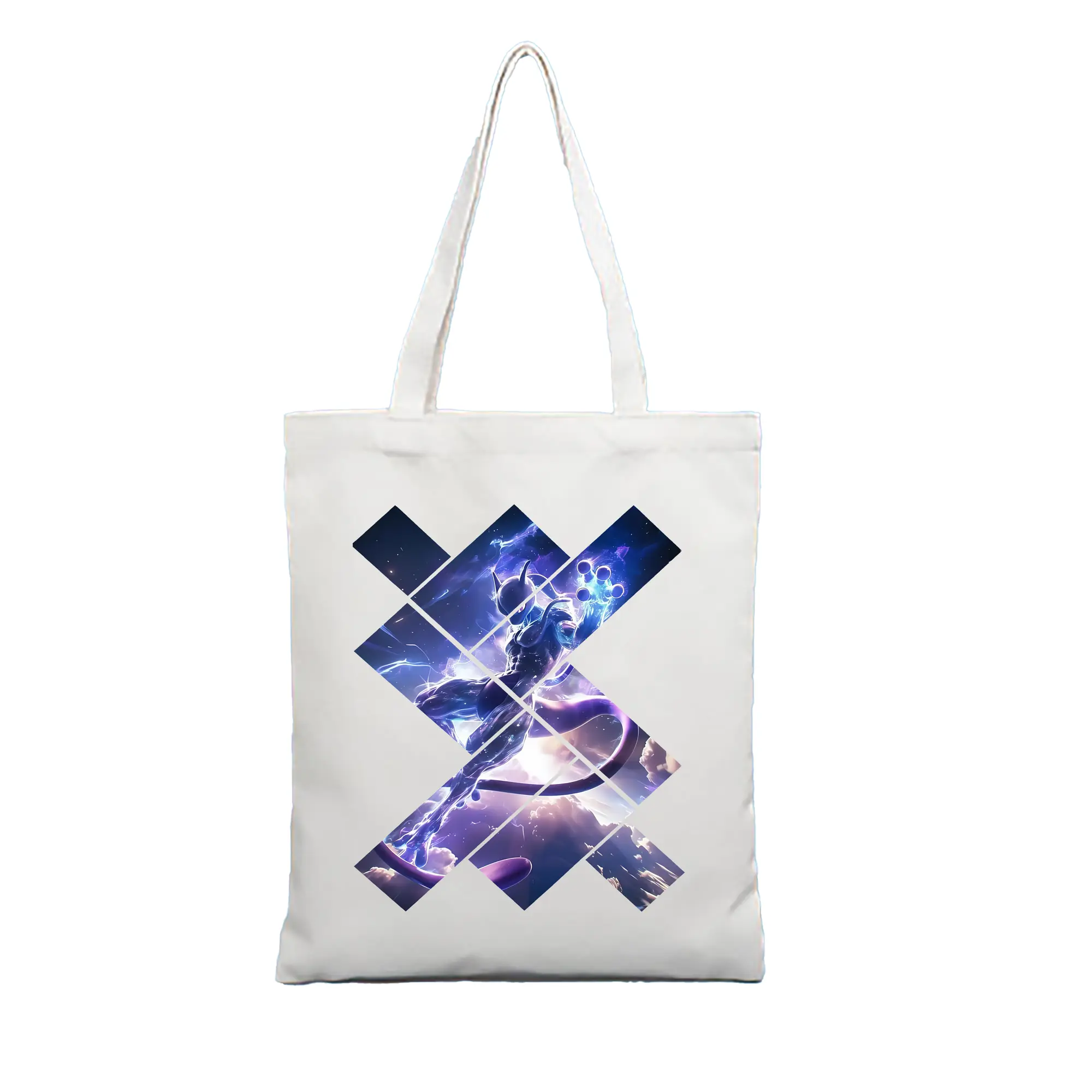 ポケモン グッズ,ミュウツー - 縦型キャンバス手提げバッグ（トートバッグ） ・ キャンバス素材 ・ ショッピング用 ・ 軽量 丈夫 お手入れ簡単