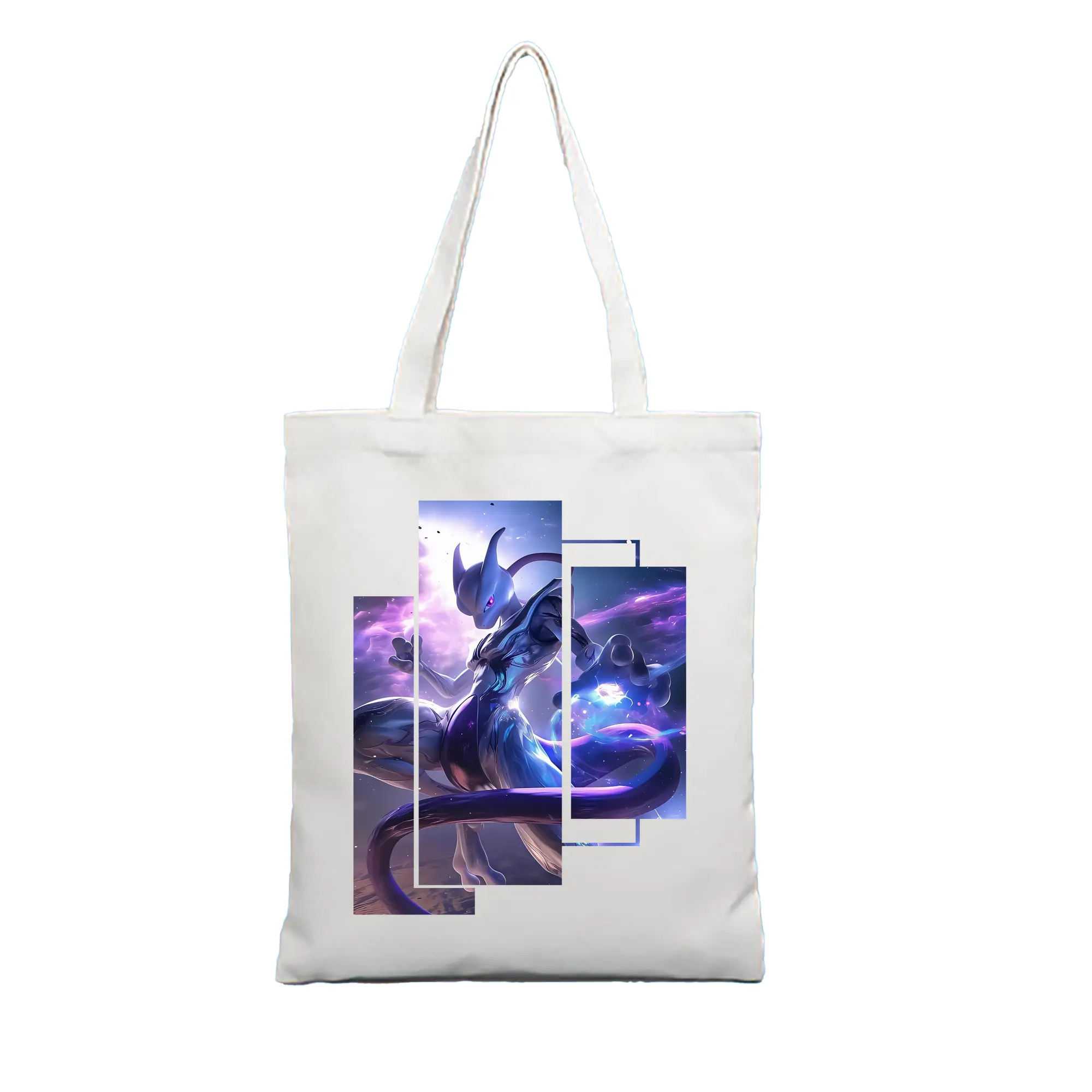 ポケモン グッズ,ミュウツー - 縦型キャンバス手提げバッグ（トートバッグ） ・ キャンバス素材 ・ ショッピング用 ・ 軽量 丈夫 お手入れ簡単