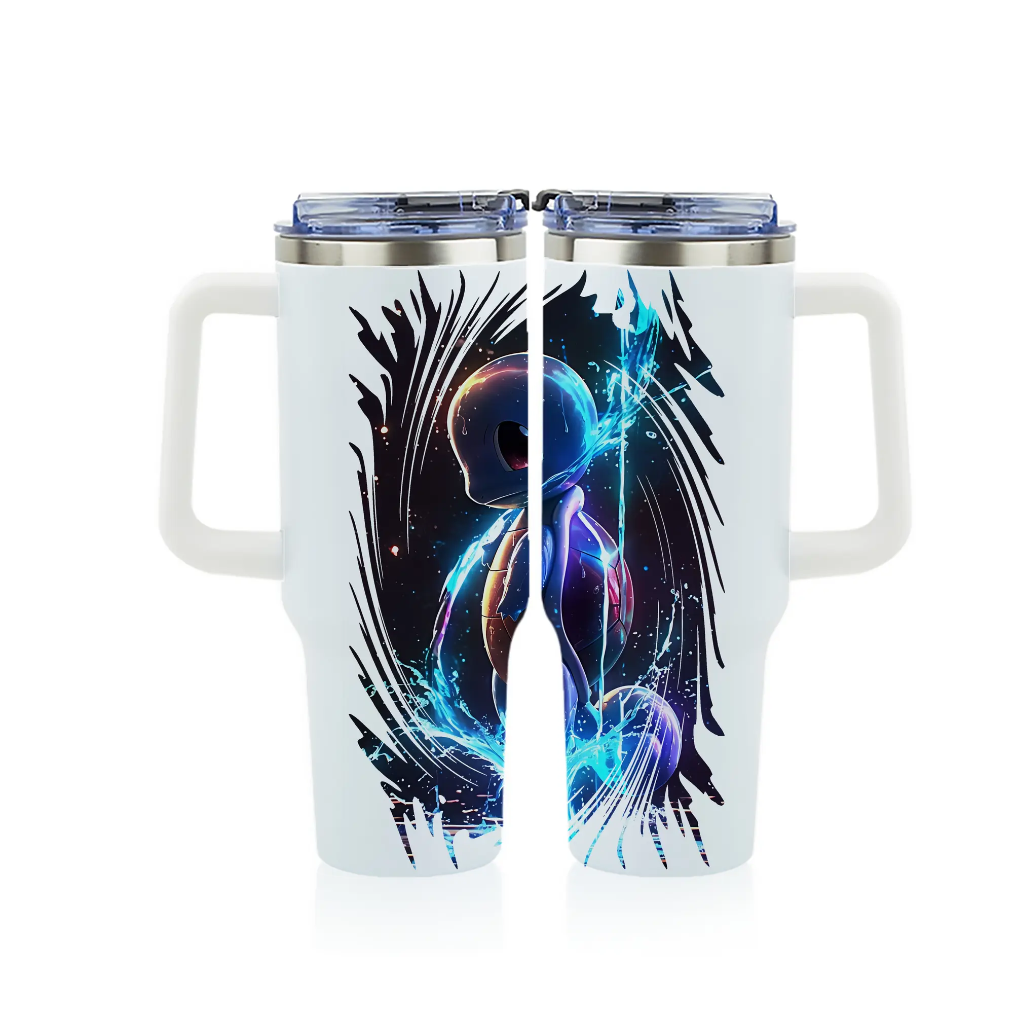 ポケモン グッズ,ゼニガメ - 1200mL フルプリント車用タンブラー ・ 304ステンレス 内側 ・ 201ステンレス 外側 ・ 保温 保冷 ・ 通勤 ドライブ アウトドア用