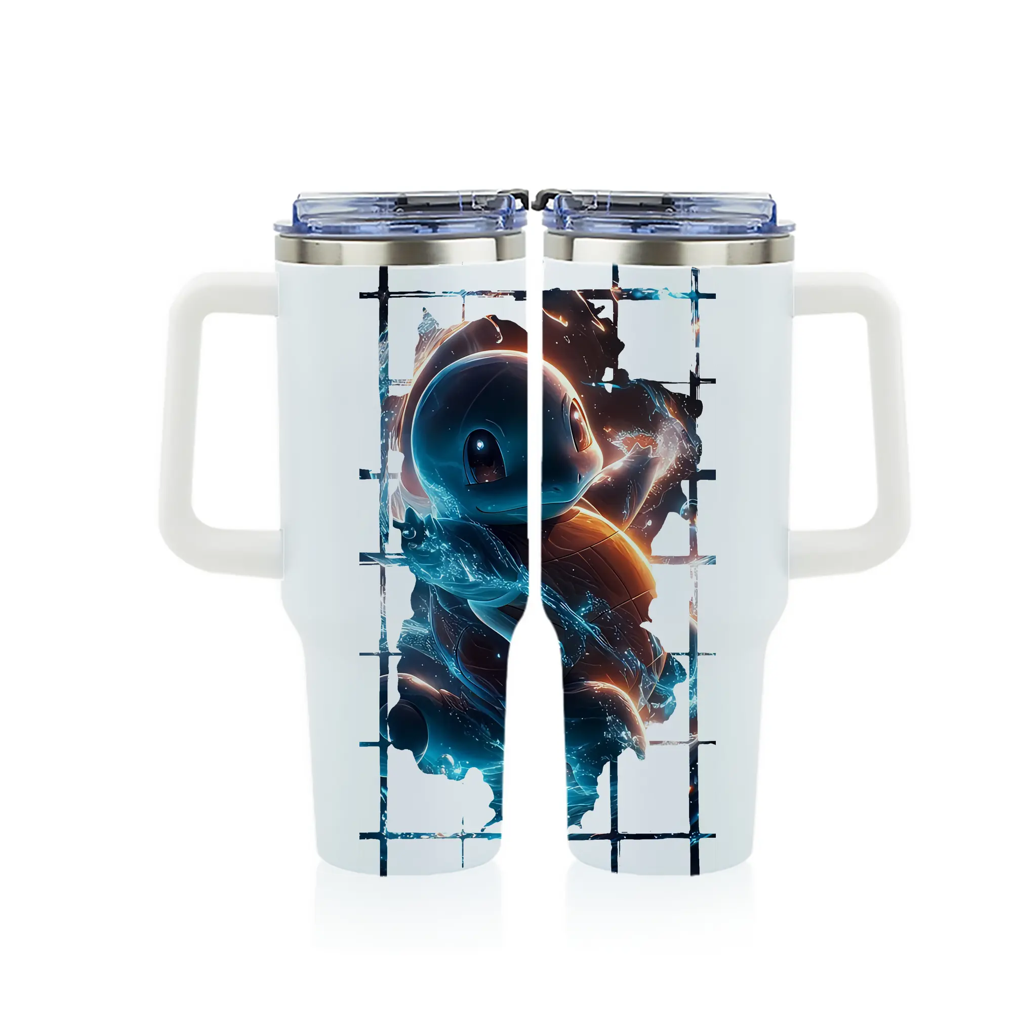 ポケモン グッズ,ゼニガメ - 1200mL フルプリント車用タンブラー ・ 304ステンレス 内側 ・ 201ステンレス 外側 ・ 保温 保冷 ・ 通勤 ドライブ アウトドア用