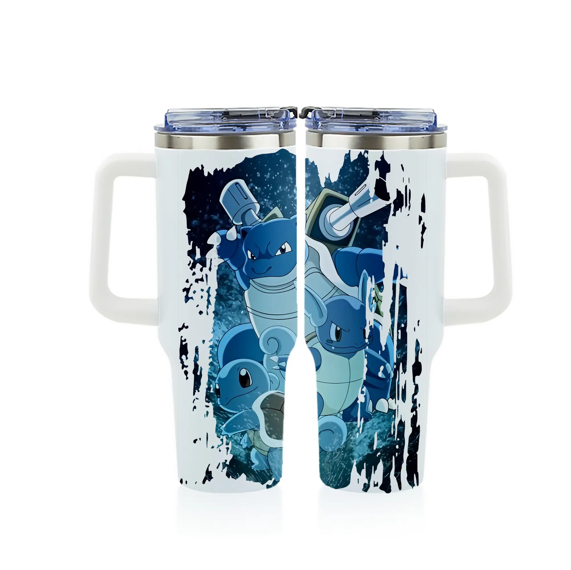 ポケモン グッズ,ゼニガメ - 1200mL フルプリント車用タンブラー ・ 304ステンレス 内側 ・ 201ステンレス 外側 ・ 保温 保冷 ・ 通勤 ドライブ アウトドア用