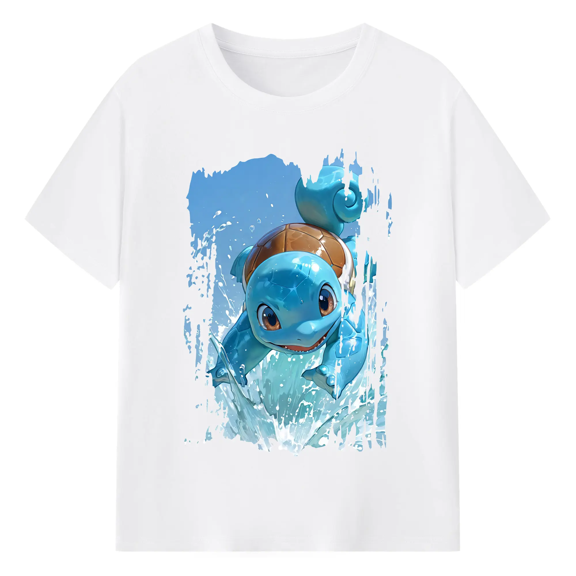 ポケモン グッズ,ゼニガメ - 綿100％ 半袖Tシャツ ・ フロントプリント ・ 快適 通気性 ・ 日常使い 散歩 スポーツ用