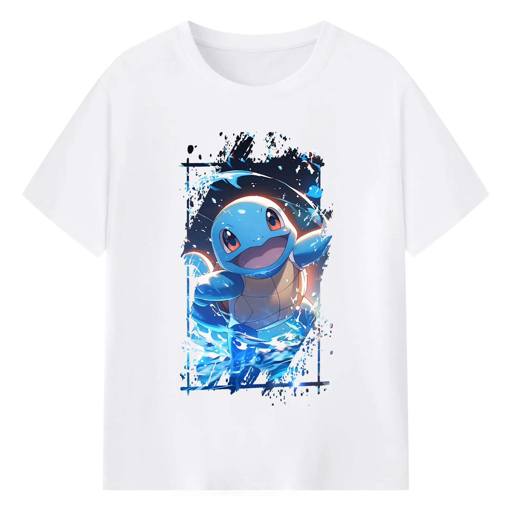 ポケモン グッズ,ゼニガメ - 綿100％ 半袖Tシャツ ・ フロントプリント ・ 快適 通気性 ・ 日常使い 散歩 スポーツ用