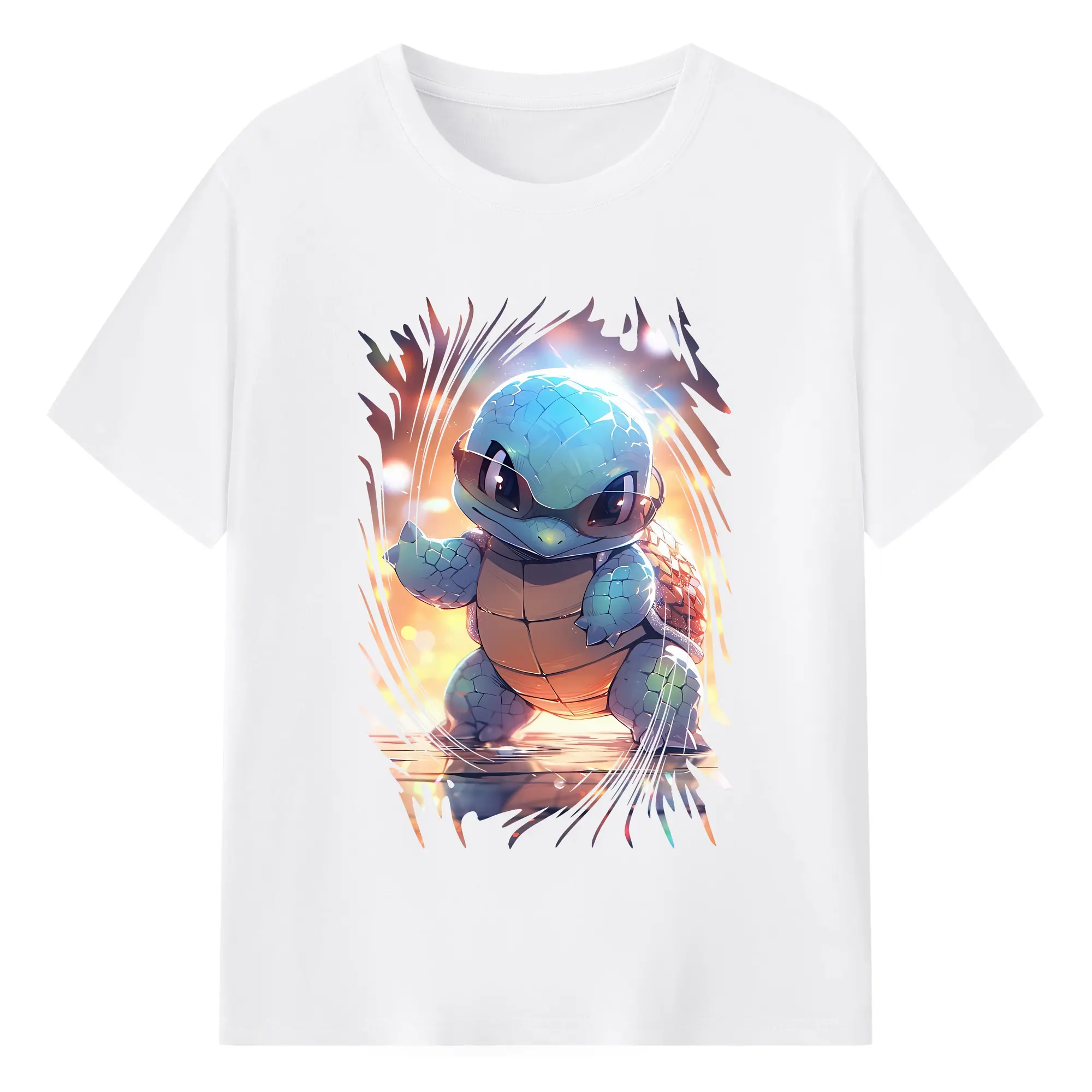 ポケモン グッズ,ゼニガメ - 綿100％ 半袖Tシャツ ・ フロントプリント ・ 快適 通気性 ・ 日常使い 散歩 スポーツ用