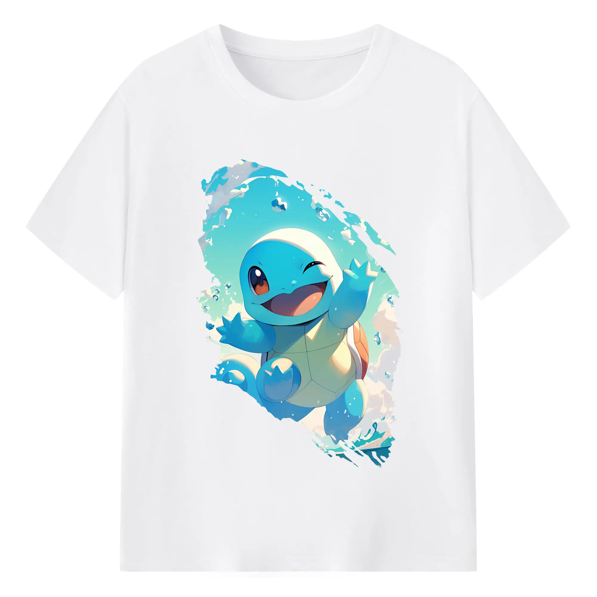 ポケモン グッズ,ゼニガメ - 綿100％ 半袖Tシャツ ・ フロントプリント ・ 快適 通気性 ・ 日常使い 散歩 スポーツ用