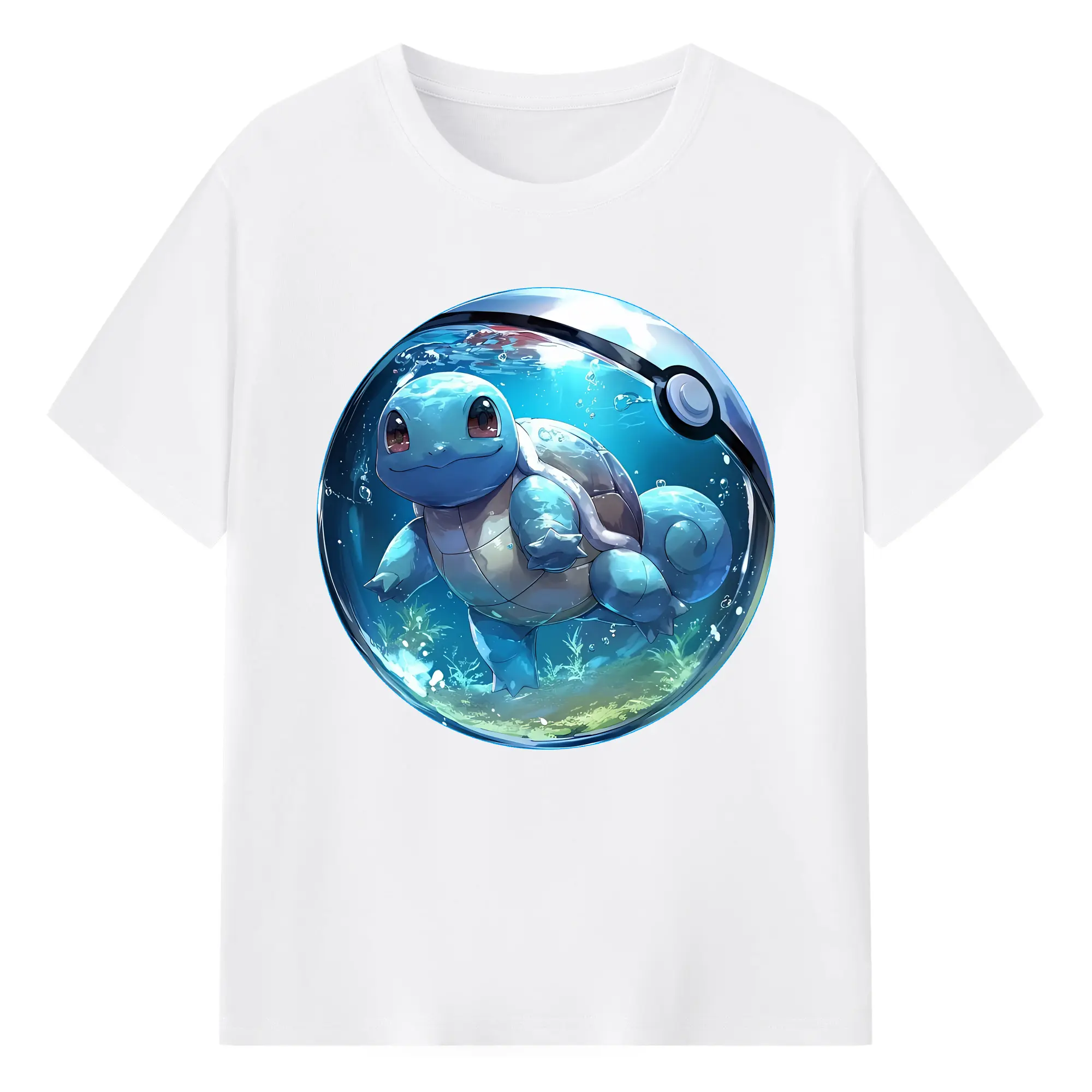 ポケモン グッズ,ゼニガメ - 綿100％ 半袖Tシャツ ・ フロントプリント ・ 快適 通気性 ・ 日常使い 散歩 スポーツ用