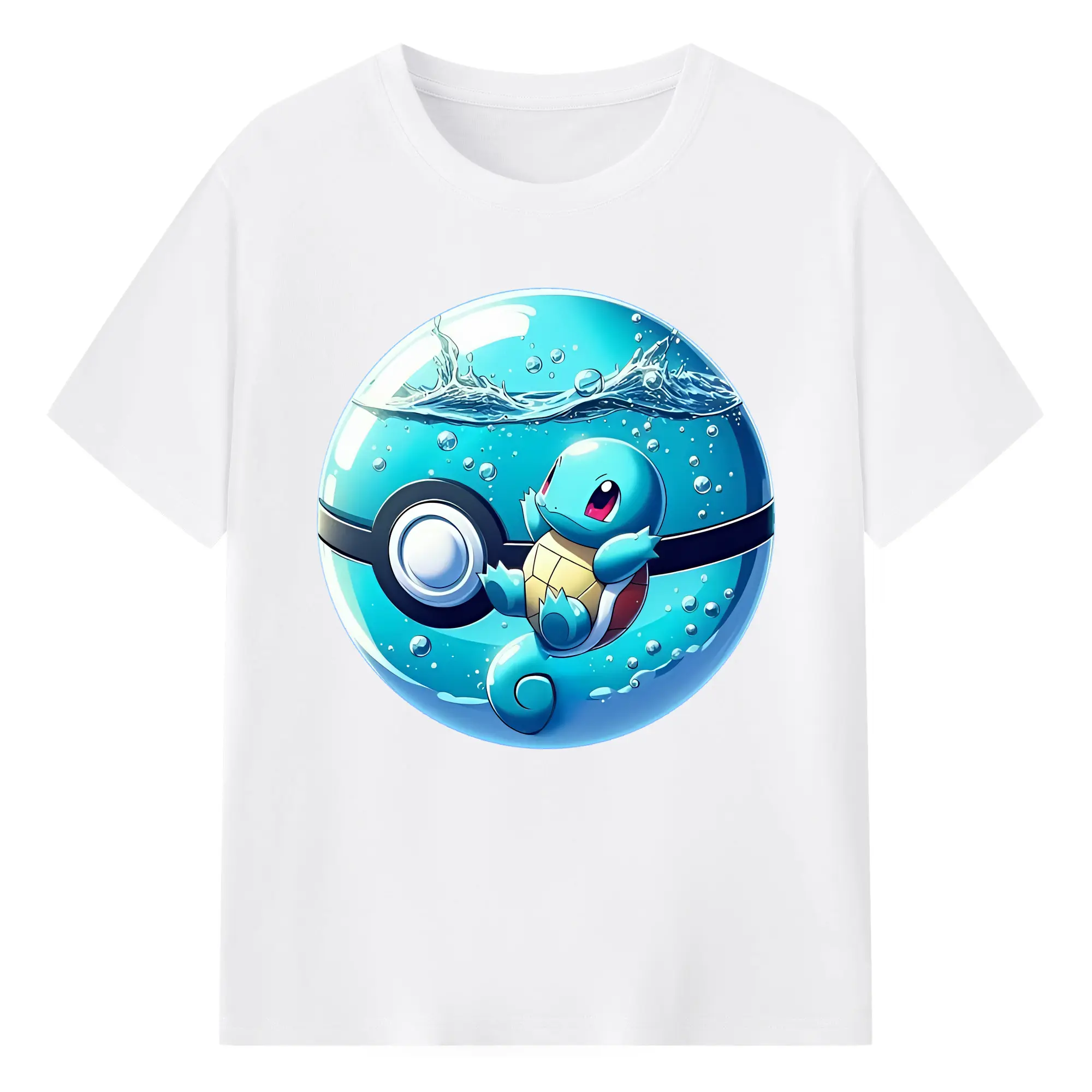 ポケモン グッズ,ゼニガメ - 綿100％ 半袖Tシャツ ・ フロントプリント ・ 快適 通気性 ・ 日常使い 散歩 スポーツ用