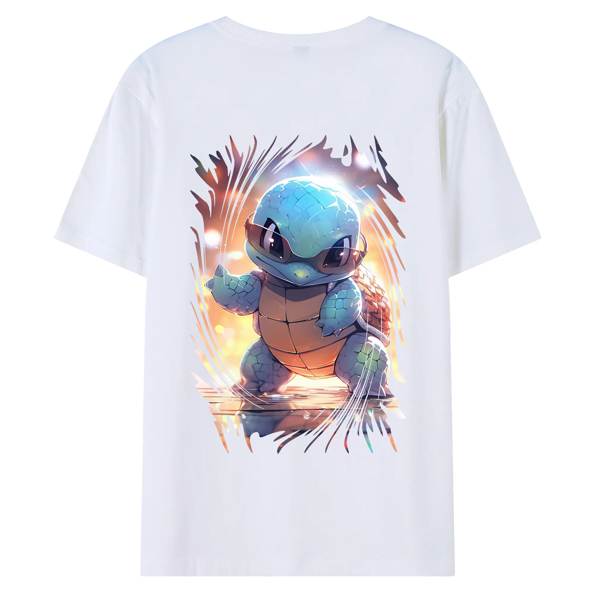 ポケモン グッズ,ゼニガメ - 綿100％ 半袖Tシャツ ・ バックプリント ・ 快適 通気性 ・ 日常使い 散歩 スポーツ用