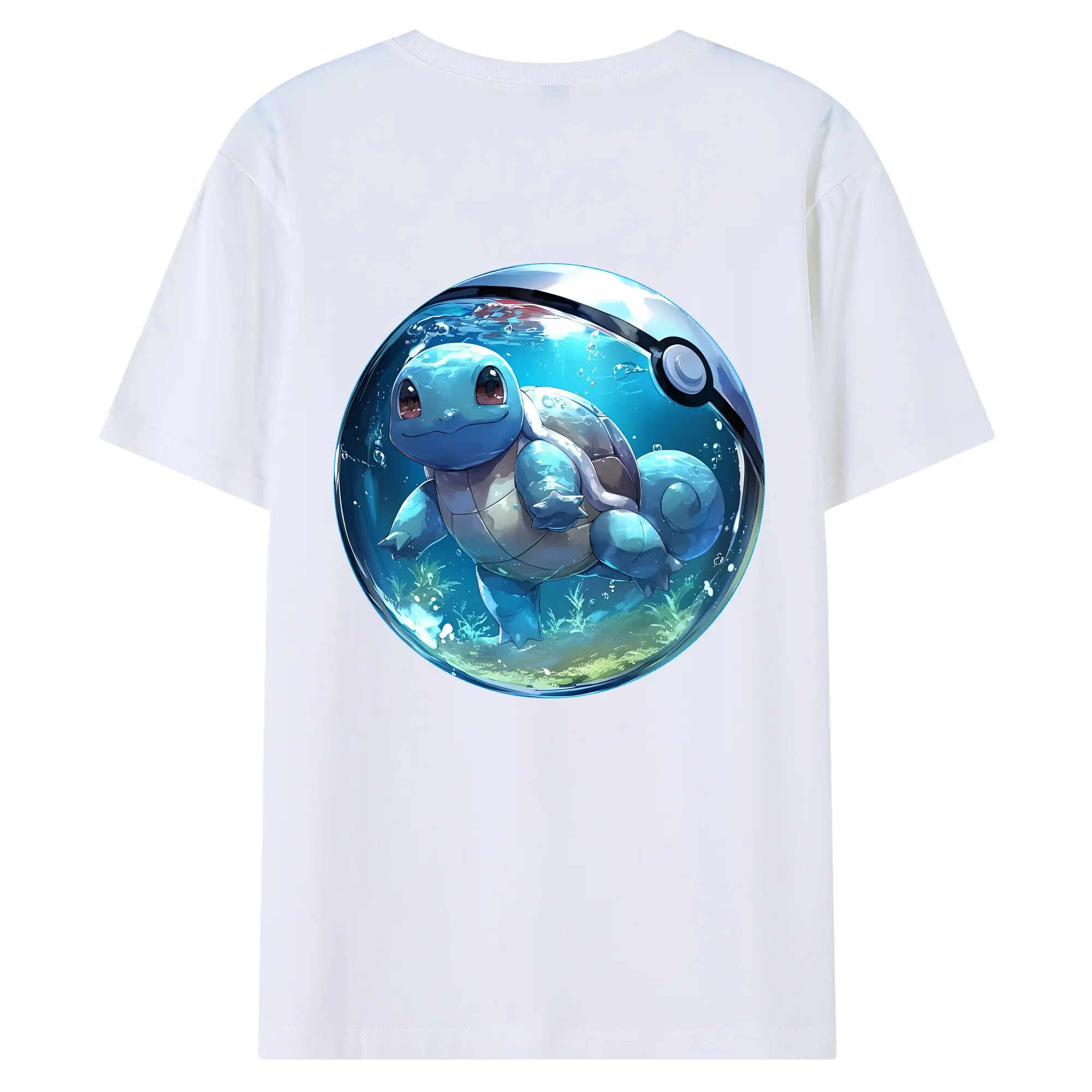 ポケモン グッズ,ゼニガメ - 綿100％ 半袖Tシャツ ・ バックプリント ・ 快適 通気性 ・ 日常使い 散歩 スポーツ用