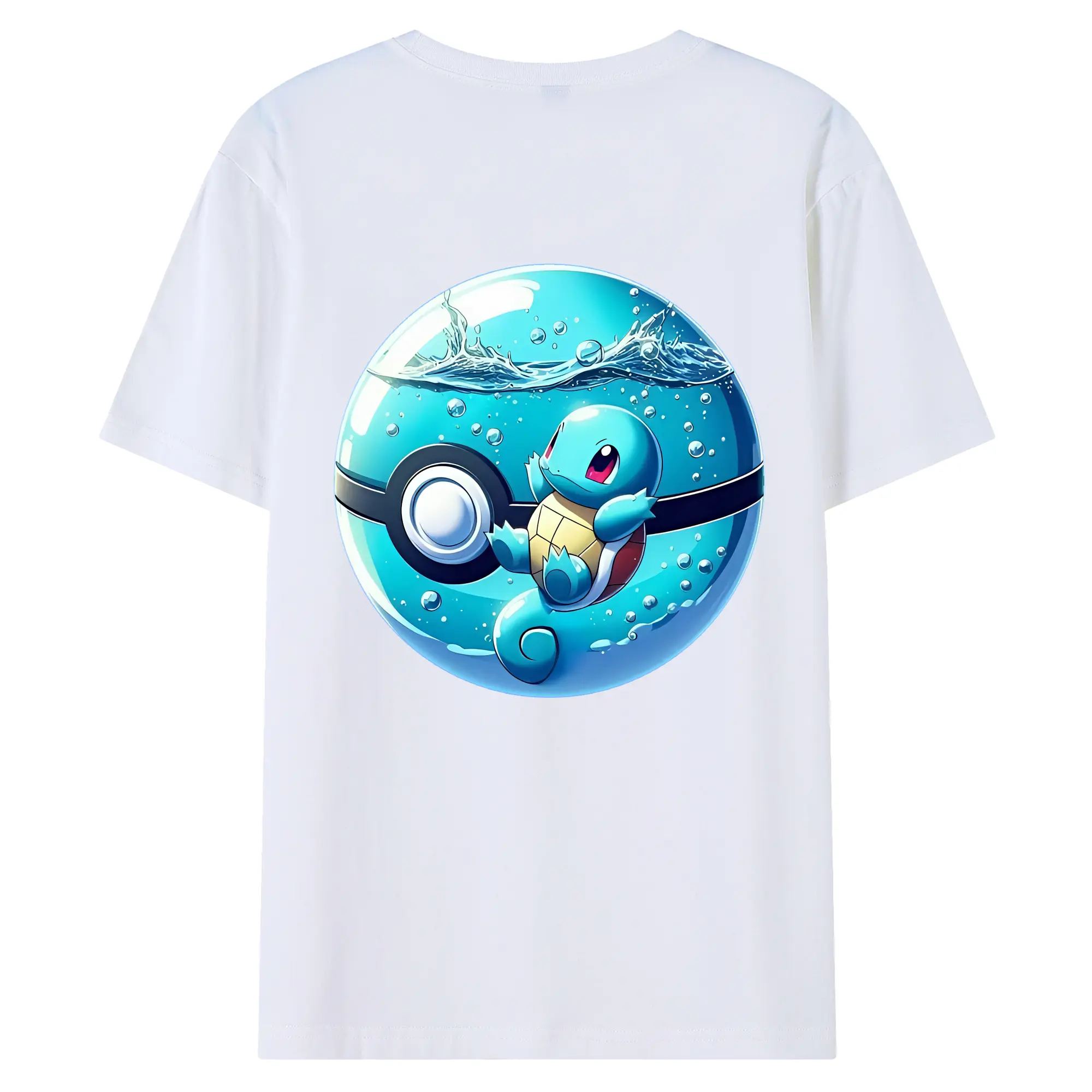ポケモン グッズ,ゼニガメ - 綿100％ 半袖Tシャツ ・ バックプリント ・ 快適 通気性 ・ 日常使い 散歩 スポーツ用