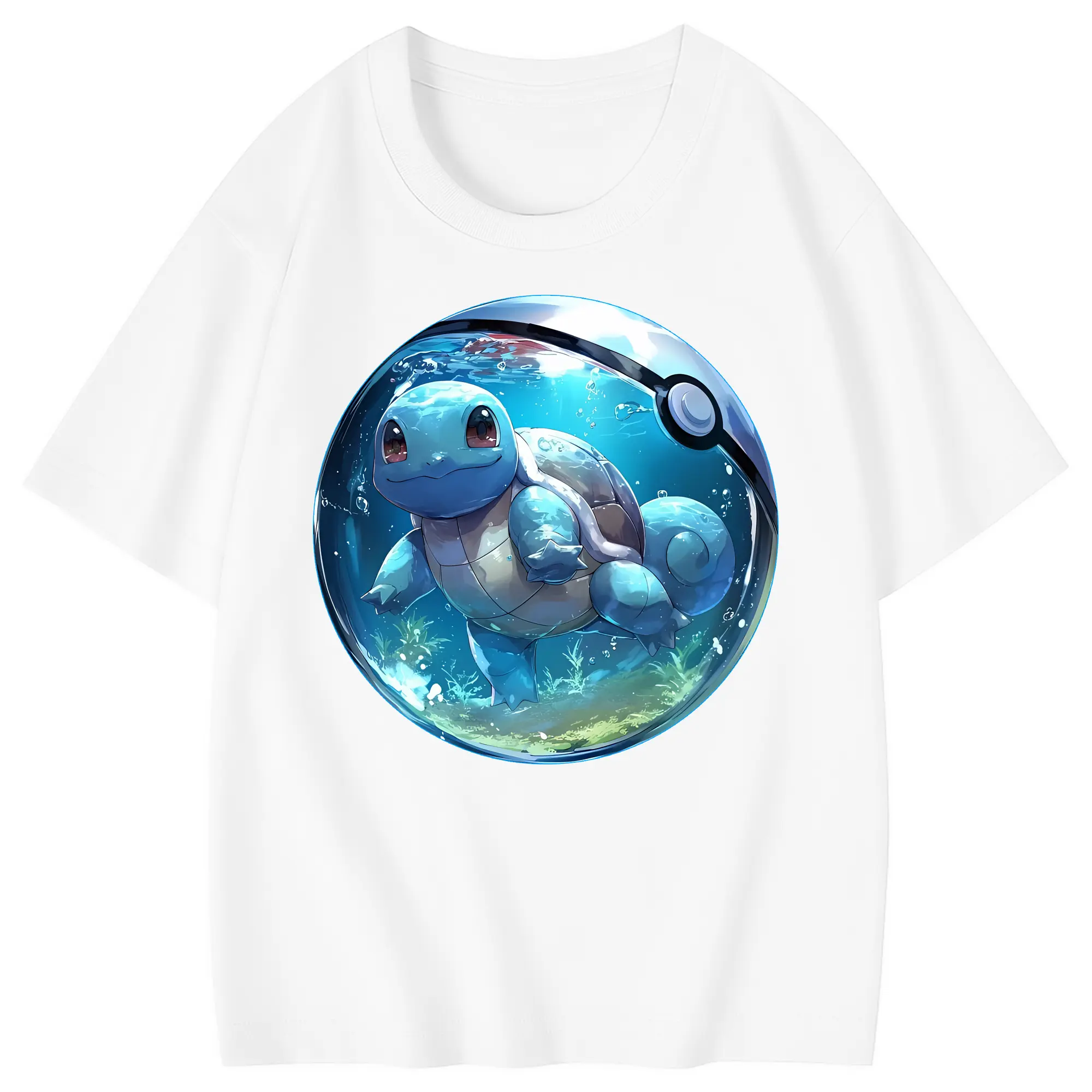 ポケモン グッズ,ゼニガメ - 綿100％ キッズTシャツ ・ フロントプリント ・ 快適 通気性 ・ スポーツ カジュアル 散歩用