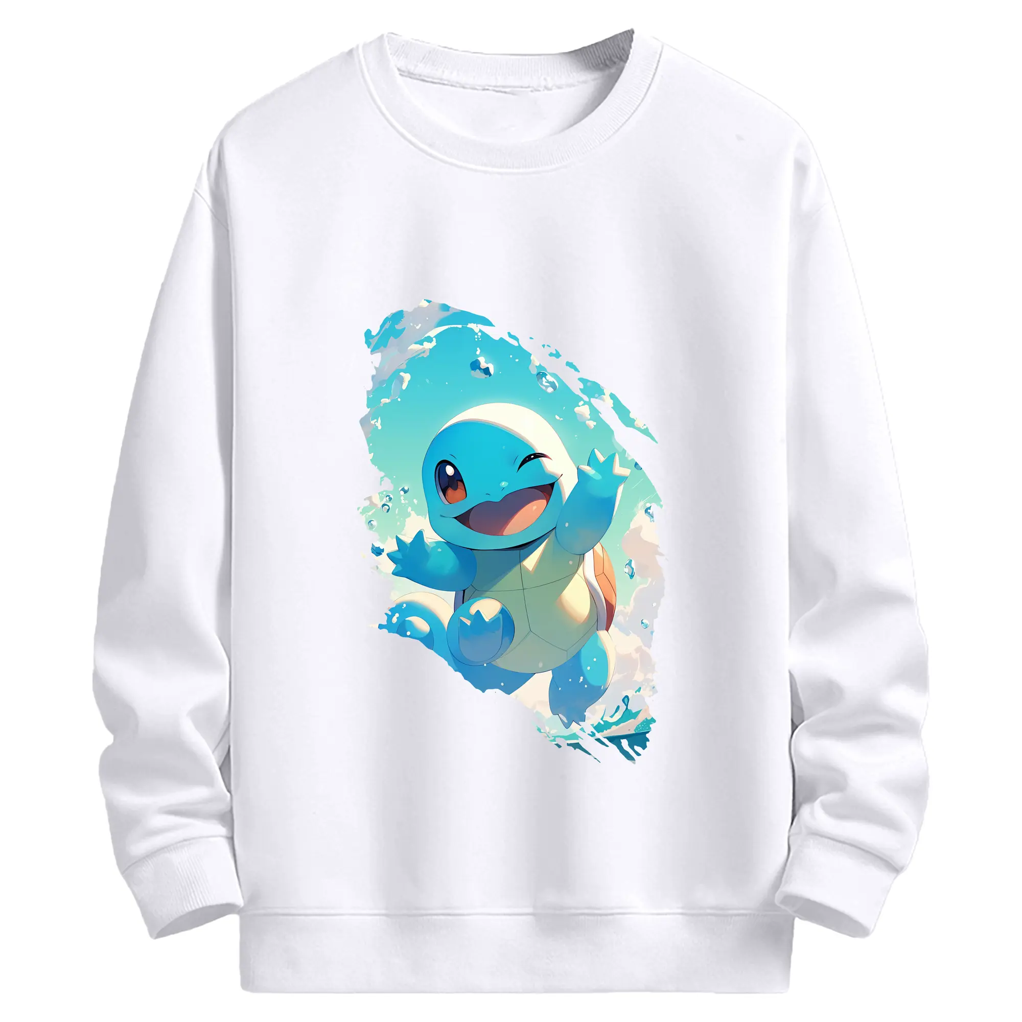 ポケモン グッズ,ゼニガメ - 高品質 クルーネック スウェット ・ コットン59％ ポリエステル41％ ・ ユニセックス 長袖 トレーナー ・ カジュアル デイリー スポーツ 散歩用