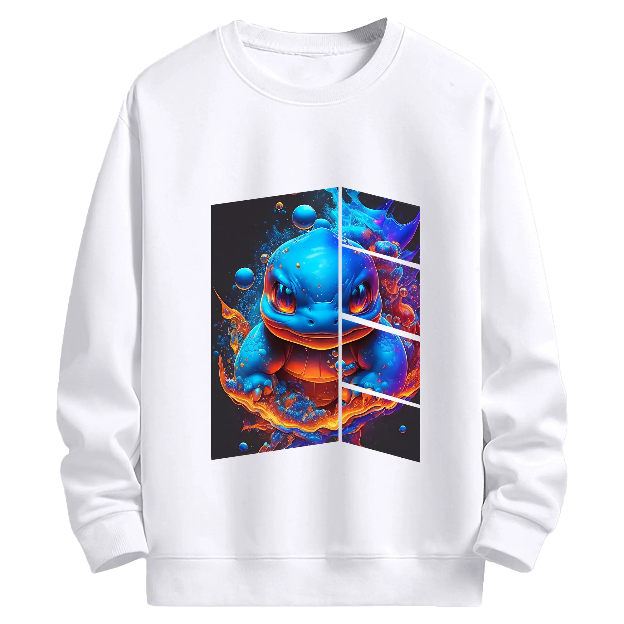 ポケモン グッズ,ゼニガメ - 高品質 クルーネック スウェット ・ コットン59％ ポリエステル41％ ・ ユニセックス 長袖 トレーナー ・ カジュアル デイリー スポーツ 散歩用