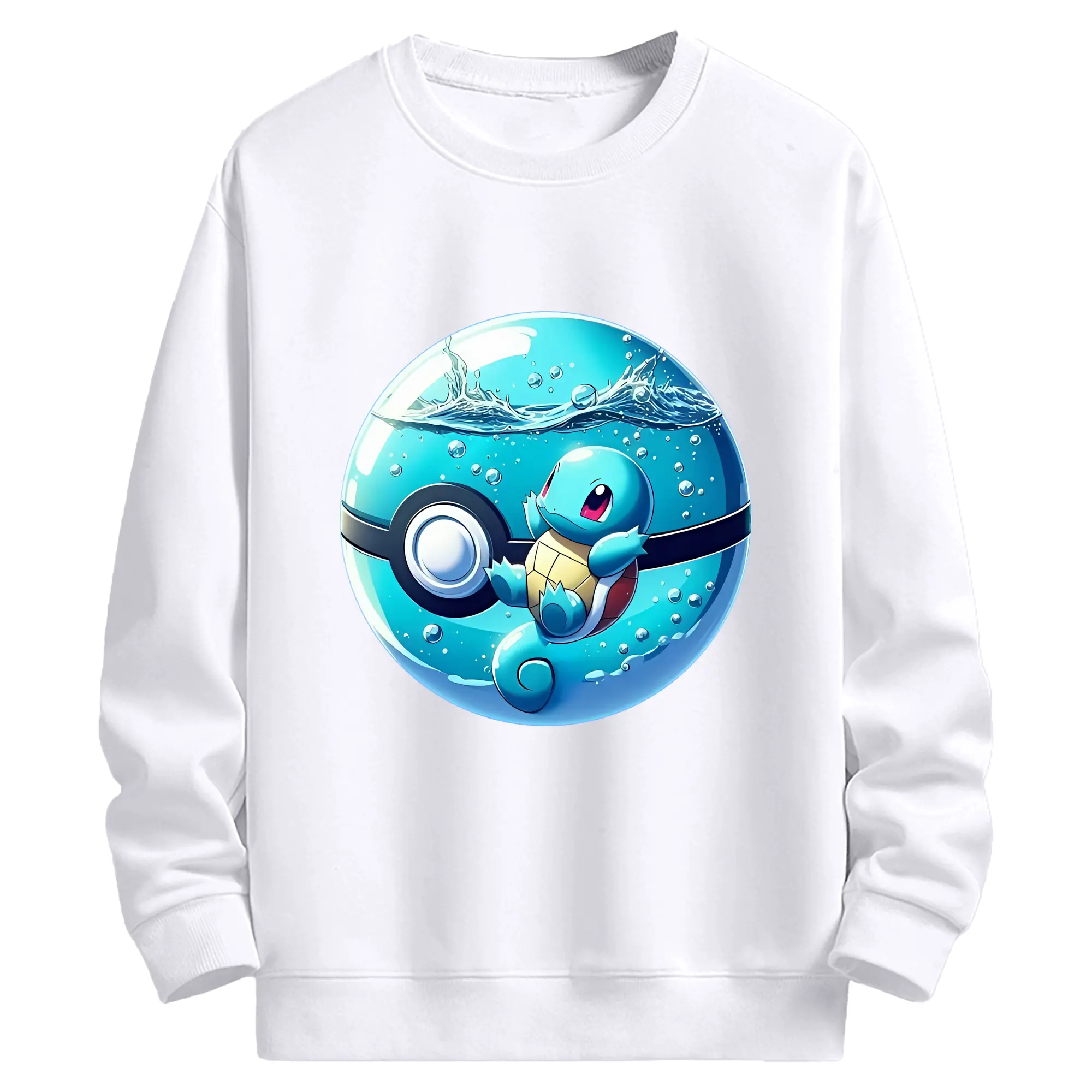 ポケモン グッズ,ゼニガメ - 高品質 クルーネック スウェット ・ コットン59％ ポリエステル41％ ・ ユニセックス 長袖 トレーナー ・ カジュアル デイリー スポーツ 散歩用