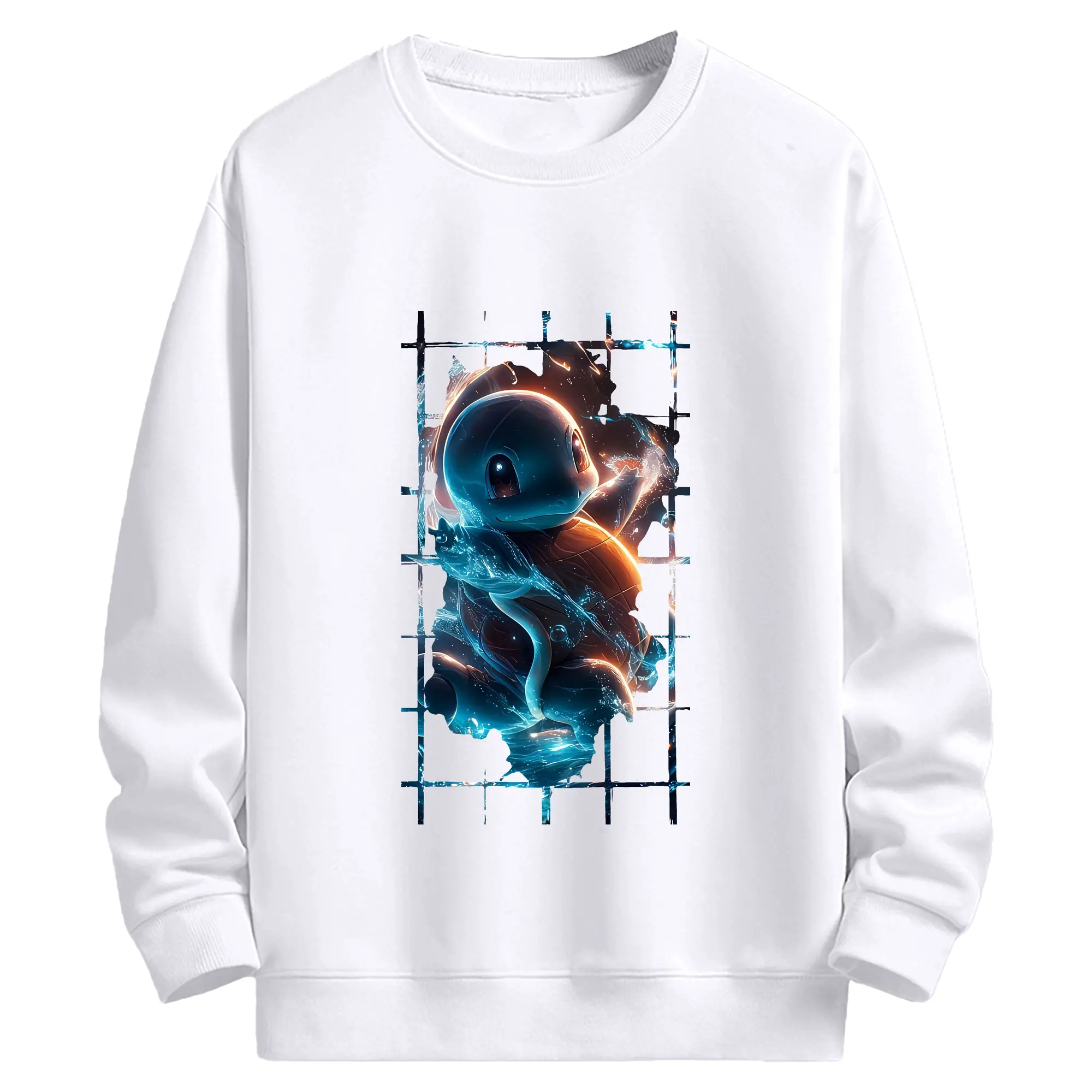 ポケモン グッズ,ゼニガメ - 高品質 クルーネック スウェット ・ コットン59％ ポリエステル41％ ・ ユニセックス 長袖 トレーナー ・ カジュアル デイリー スポーツ 散歩用