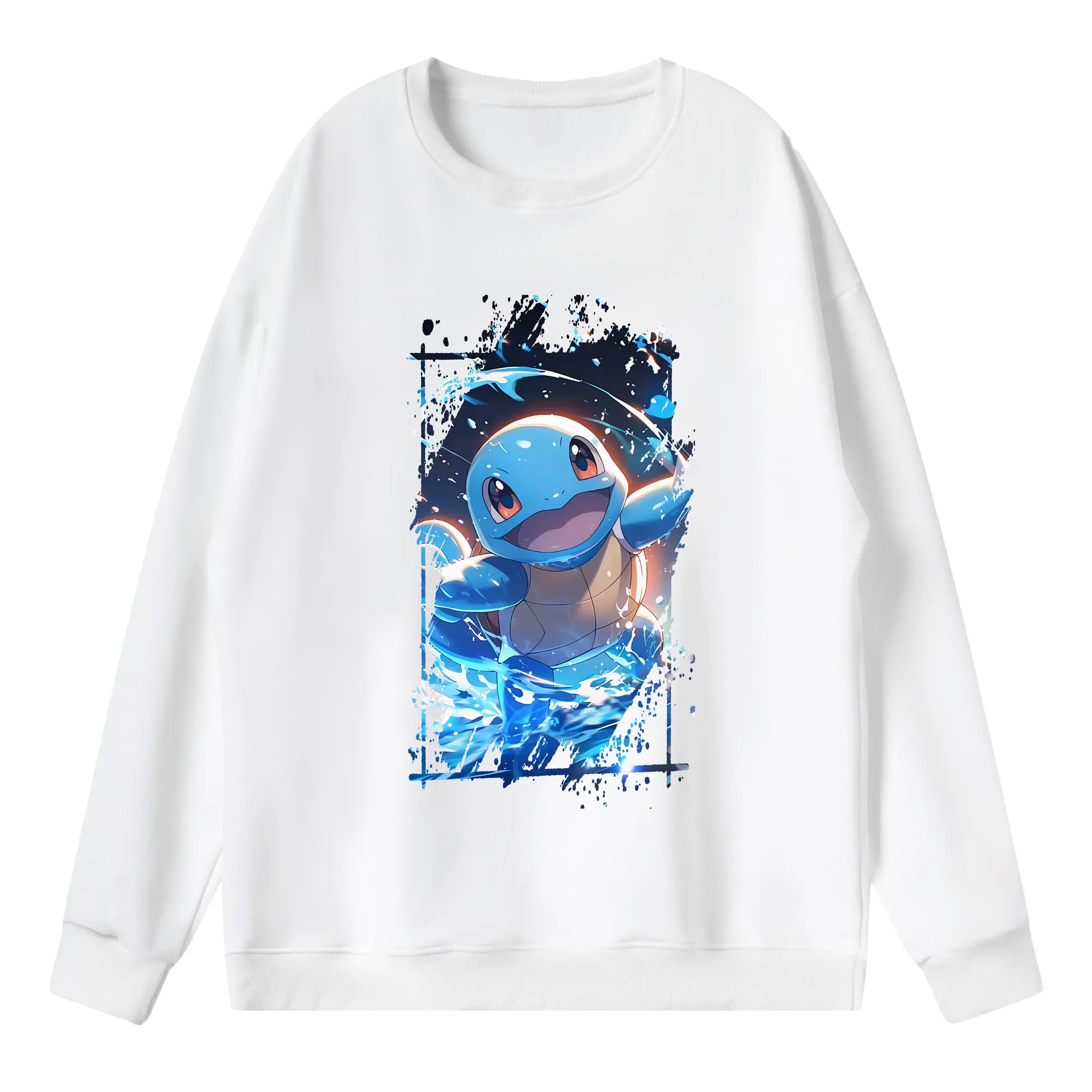 ポケモン グッズ,ゼニガメ - 薄手 クルーネック スウェット 裏毛260g · ポリエステル 春秋向け カジュアル 男女兼用 · トレーナー デイリー スポーツ 散歩に最適