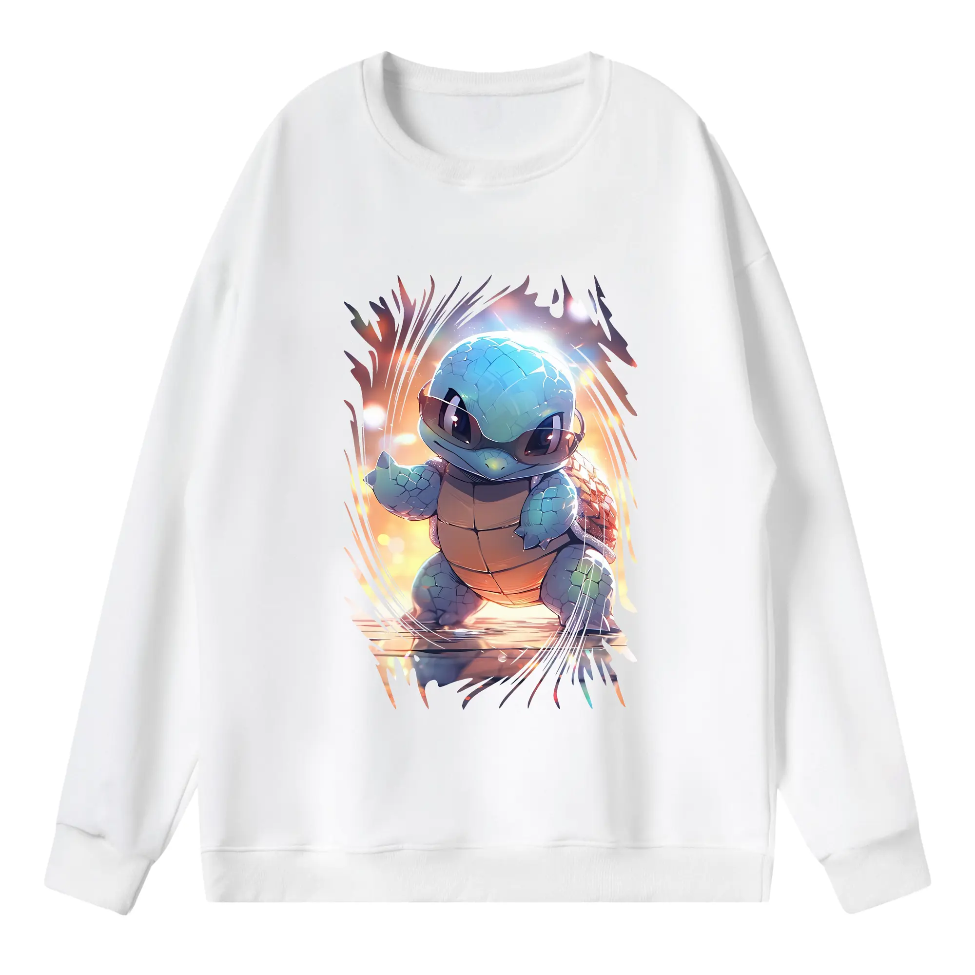 ポケモン グッズ,ゼニガメ - 薄手 クルーネック スウェット 裏毛260g · ポリエステル 春秋向け カジュアル 男女兼用 · トレーナー デイリー スポーツ 散歩に最適