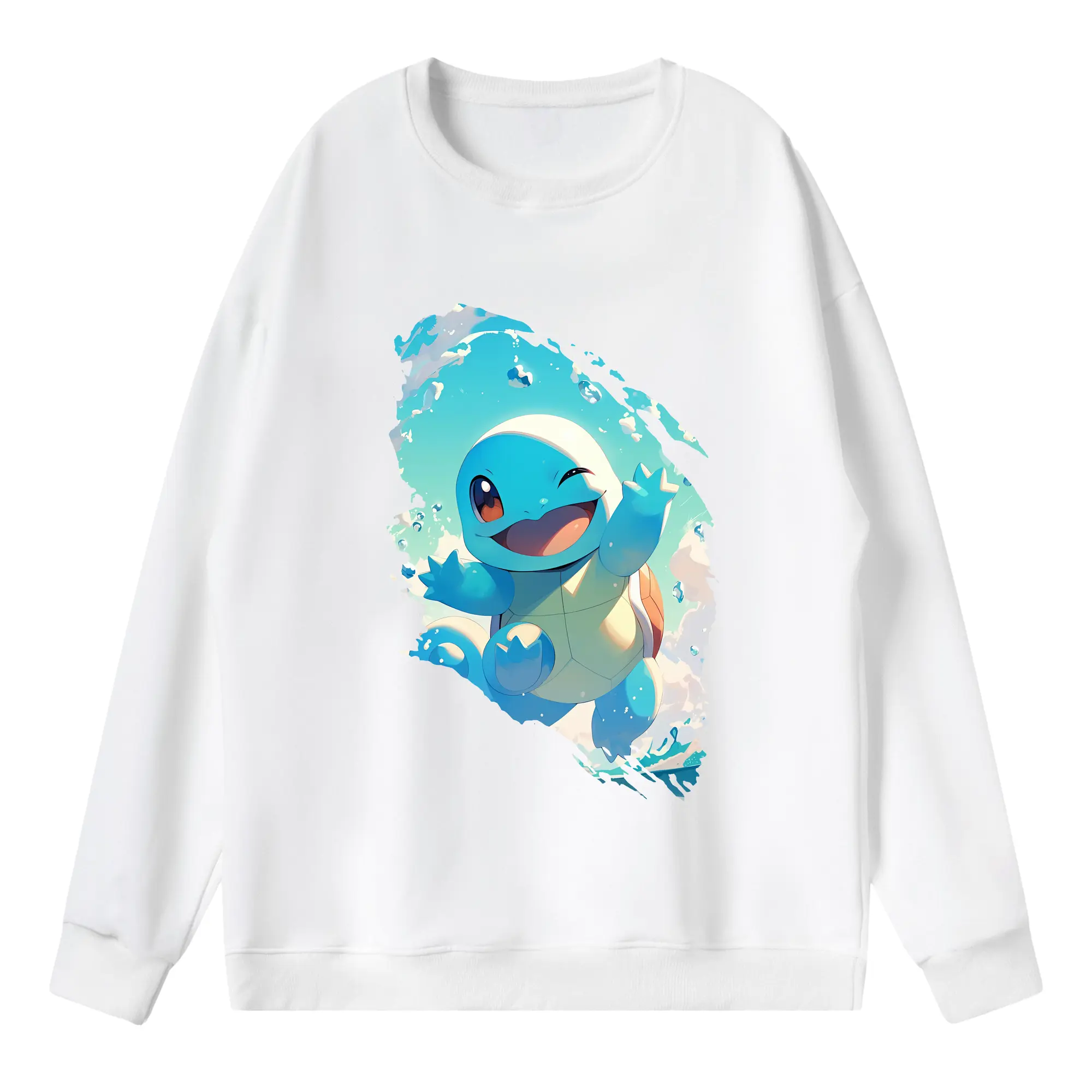 ポケモン グッズ,ゼニガメ - 薄手 クルーネック スウェット 裏毛260g · ポリエステル 春秋向け カジュアル 男女兼用 · トレーナー デイリー スポーツ 散歩に最適