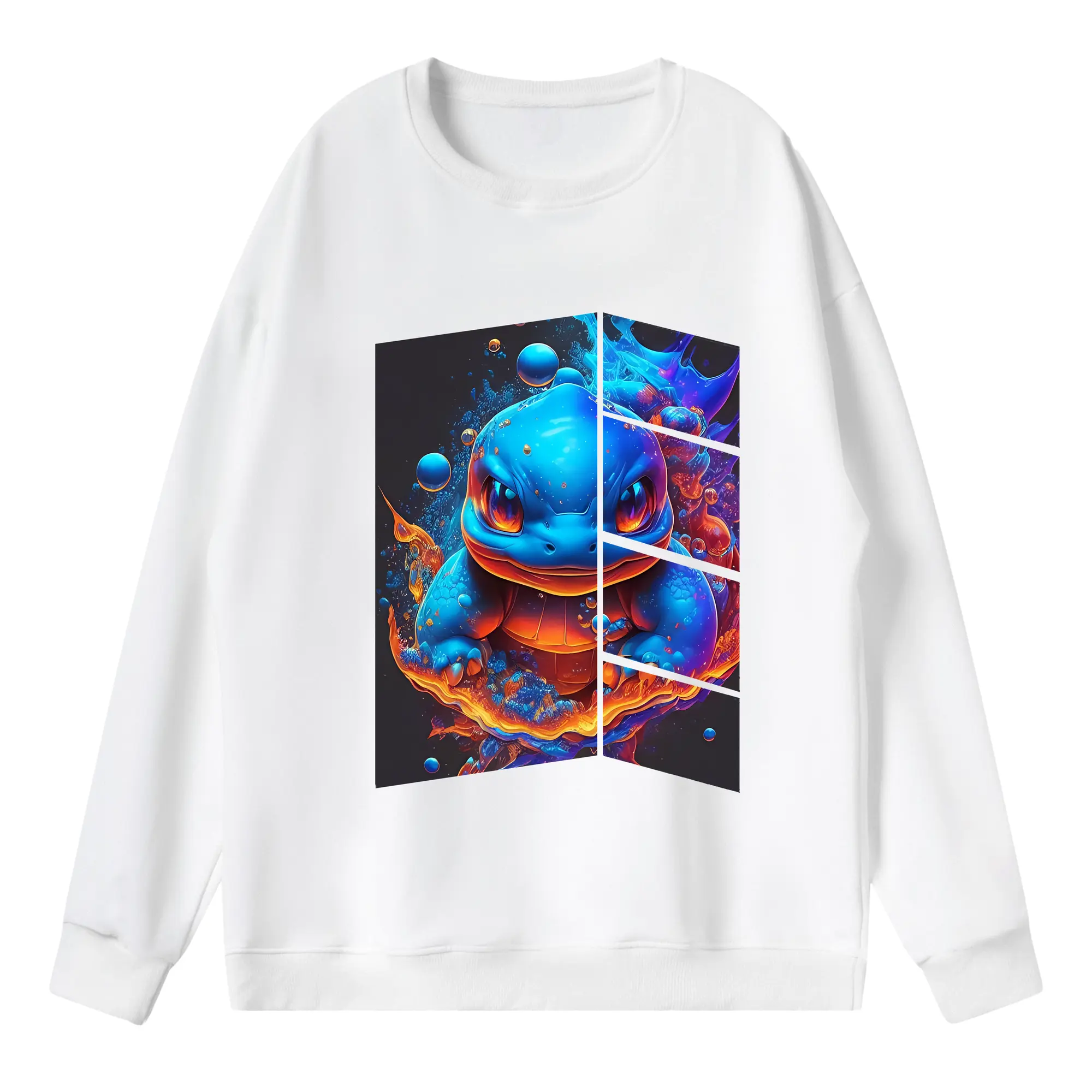 ポケモン グッズ,ゼニガメ - 薄手 クルーネック スウェット 裏毛260g · ポリエステル 春秋向け カジュアル 男女兼用 · トレーナー デイリー スポーツ 散歩に最適