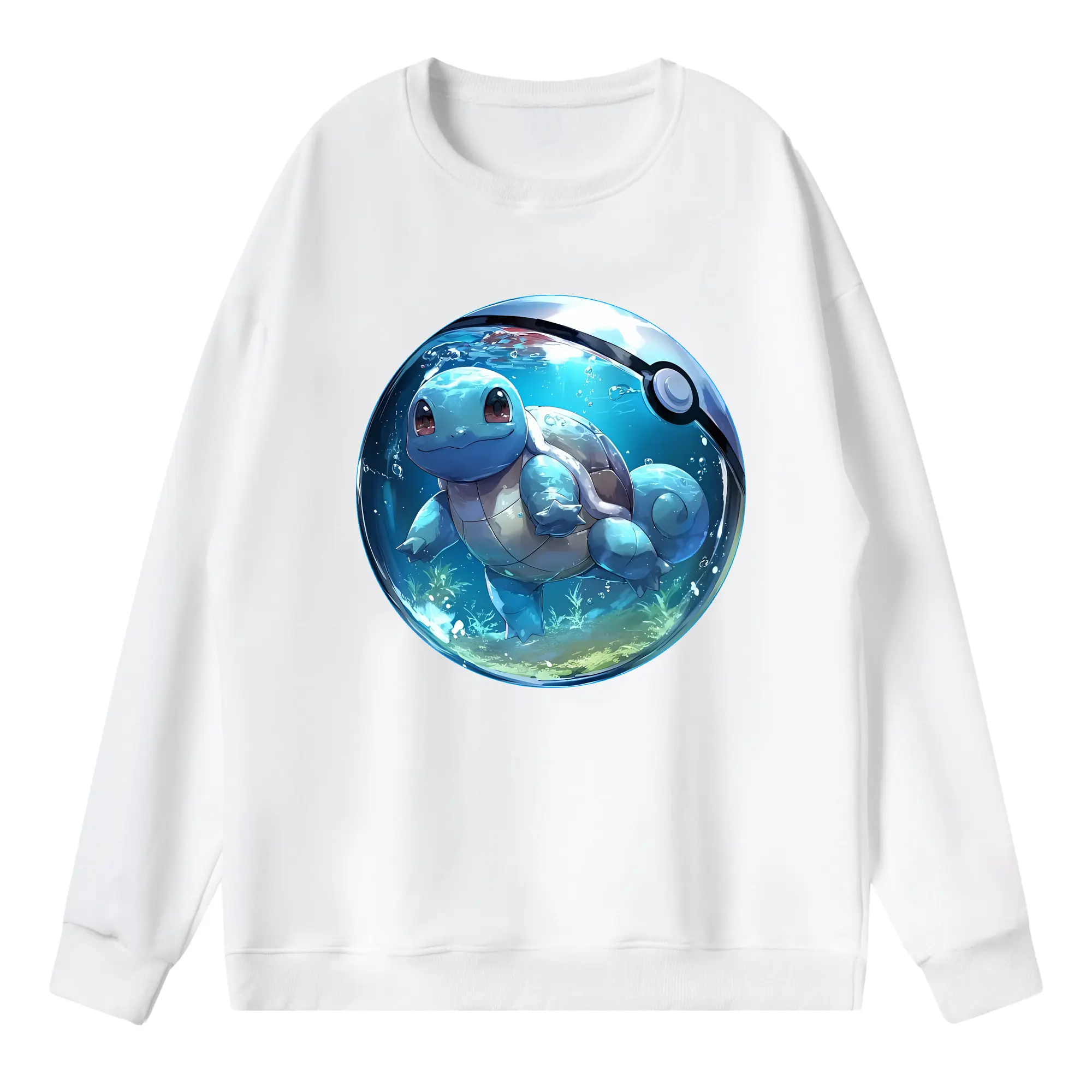 ポケモン グッズ,ゼニガメ - 薄手 クルーネック スウェット 裏毛260g · ポリエステル 春秋向け カジュアル 男女兼用 · トレーナー デイリー スポーツ 散歩に最適