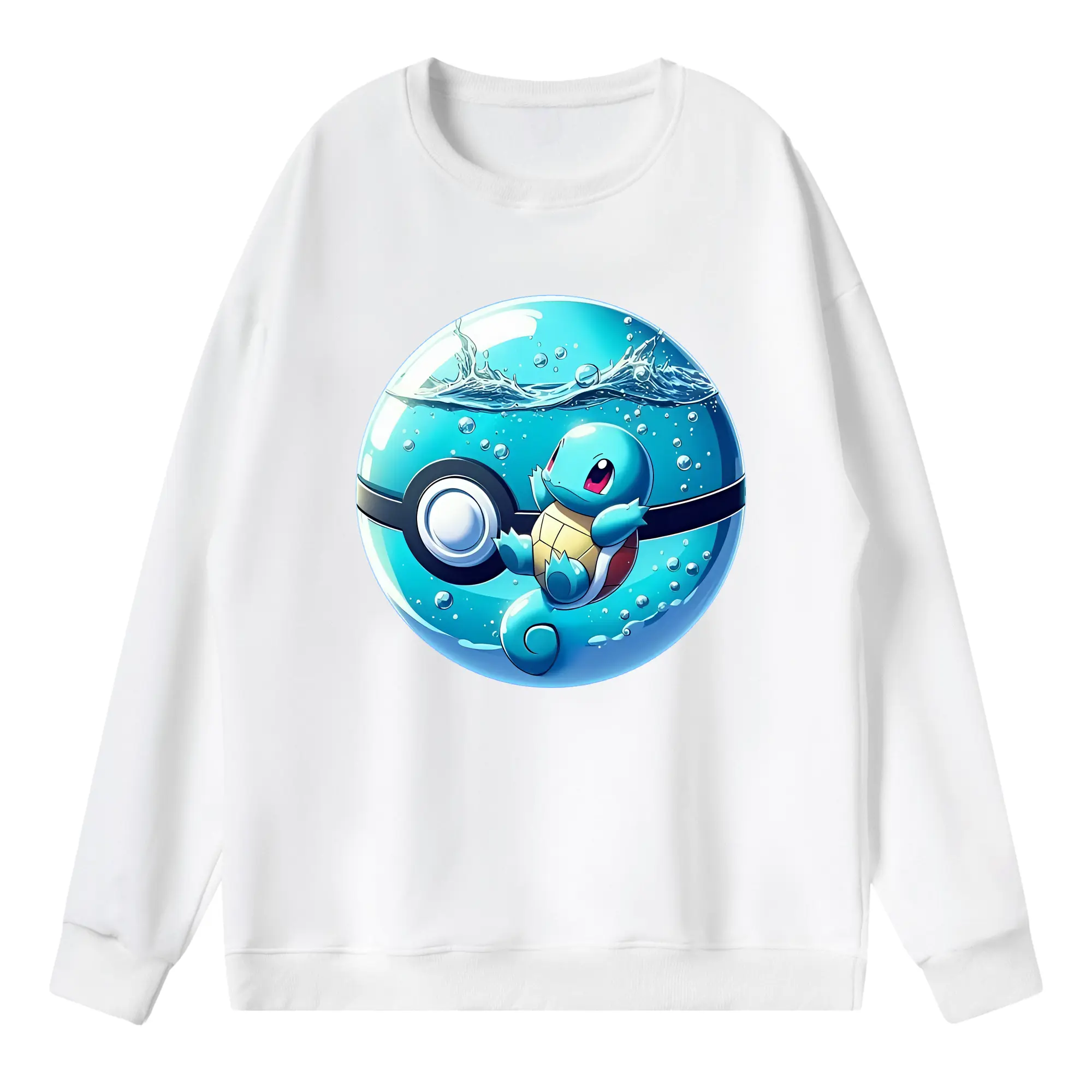 ポケモン グッズ,ゼニガメ - 薄手 クルーネック スウェット 裏毛260g · ポリエステル 春秋向け カジュアル 男女兼用 · トレーナー デイリー スポーツ 散歩に最適