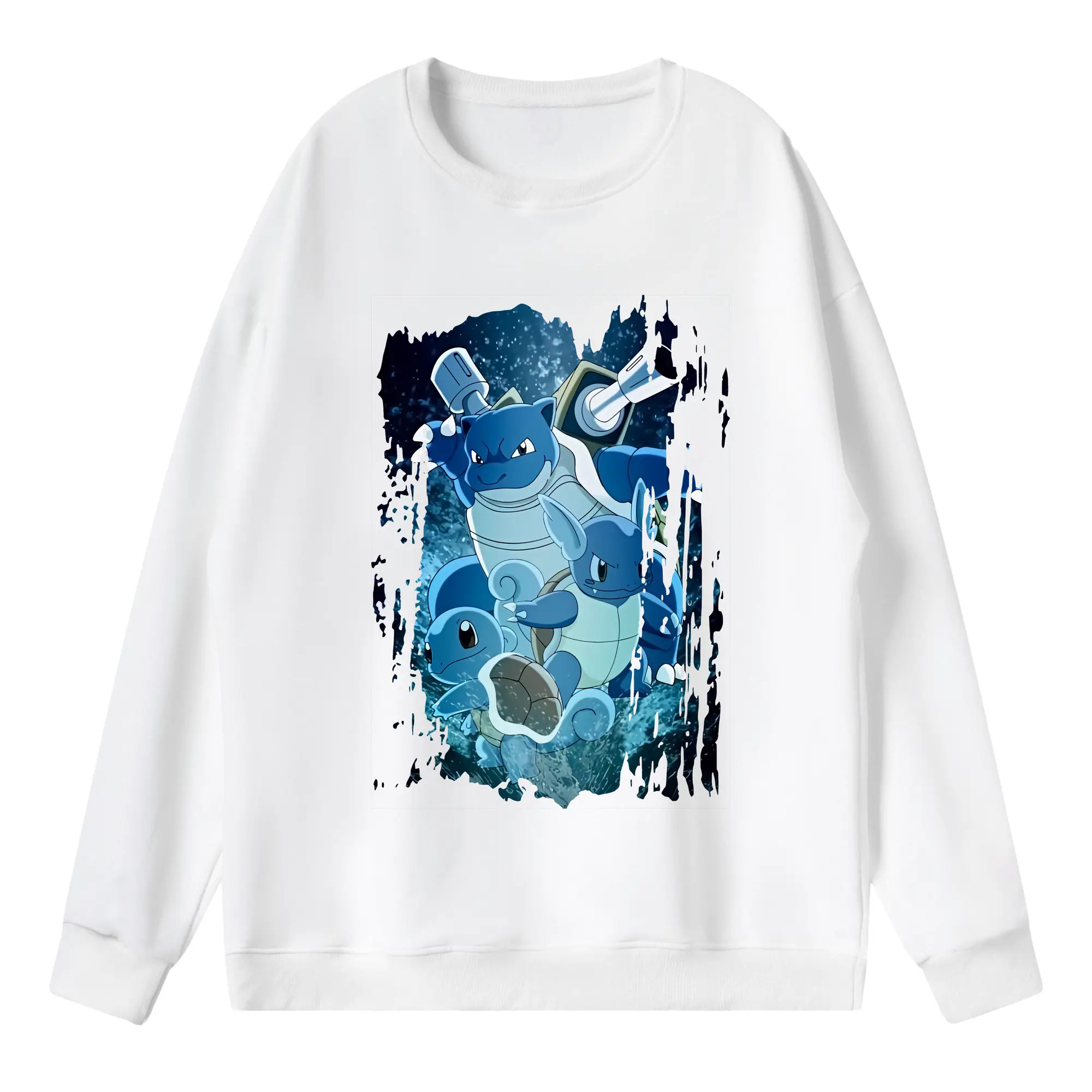 ポケモン グッズ,ゼニガメ - 薄手 クルーネック スウェット 裏毛260g · ポリエステル 春秋向け カジュアル 男女兼用 · トレーナー デイリー スポーツ 散歩に最適