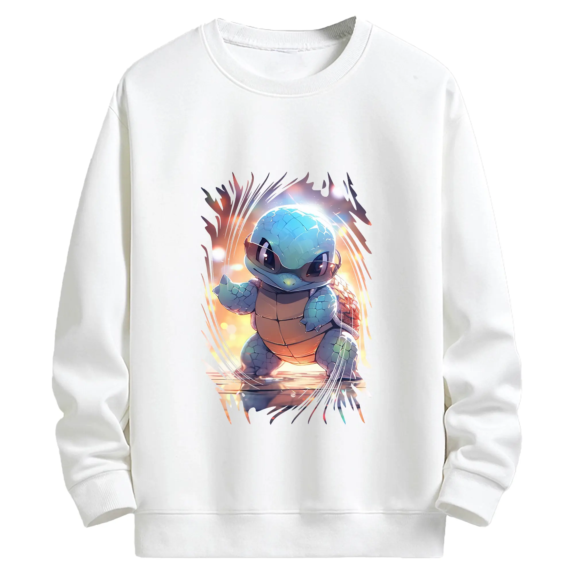 ポケモン グッズ,ゼニガメ - キッズ クルーネックスウェットシャツ ・ フロントプリント ・ 綿80％ ポリエステル20％ ・ 快適 通学 スポーツ 日常使い お散歩用