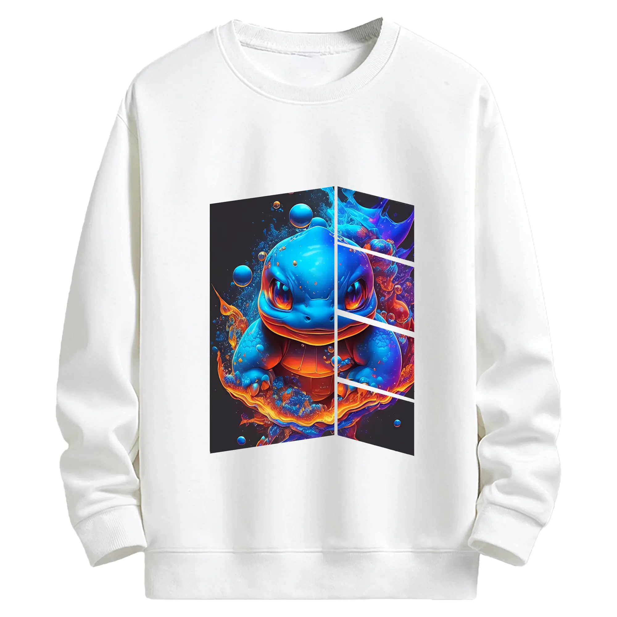 ポケモン グッズ,ゼニガメ - キッズ クルーネックスウェットシャツ ・ フロントプリント ・ 綿80％ ポリエステル20％ ・ 快適 通学 スポーツ 日常使い お散歩用