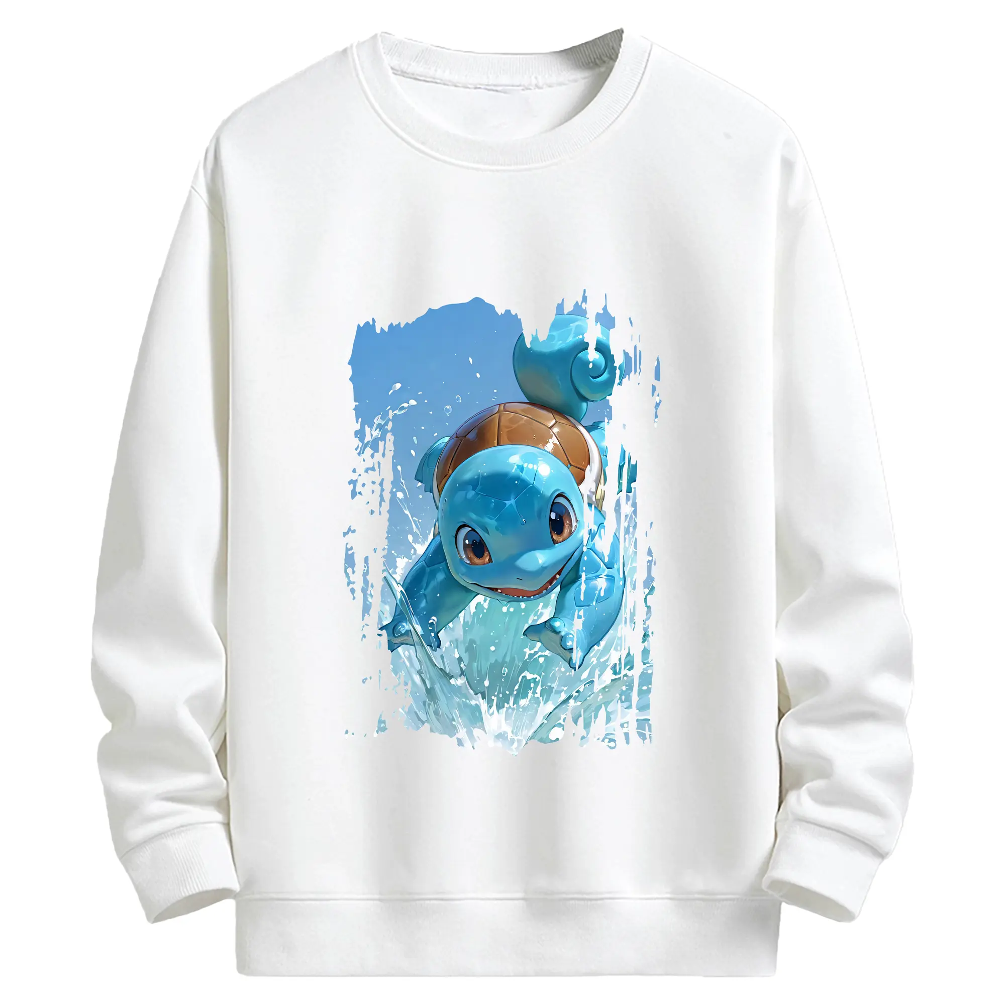 ポケモン グッズ,ゼニガメ - キッズ クルーネックスウェットシャツ ・ フロントプリント ・ 綿80％ ポリエステル20％ ・ 快適 通学 スポーツ 日常使い お散歩用