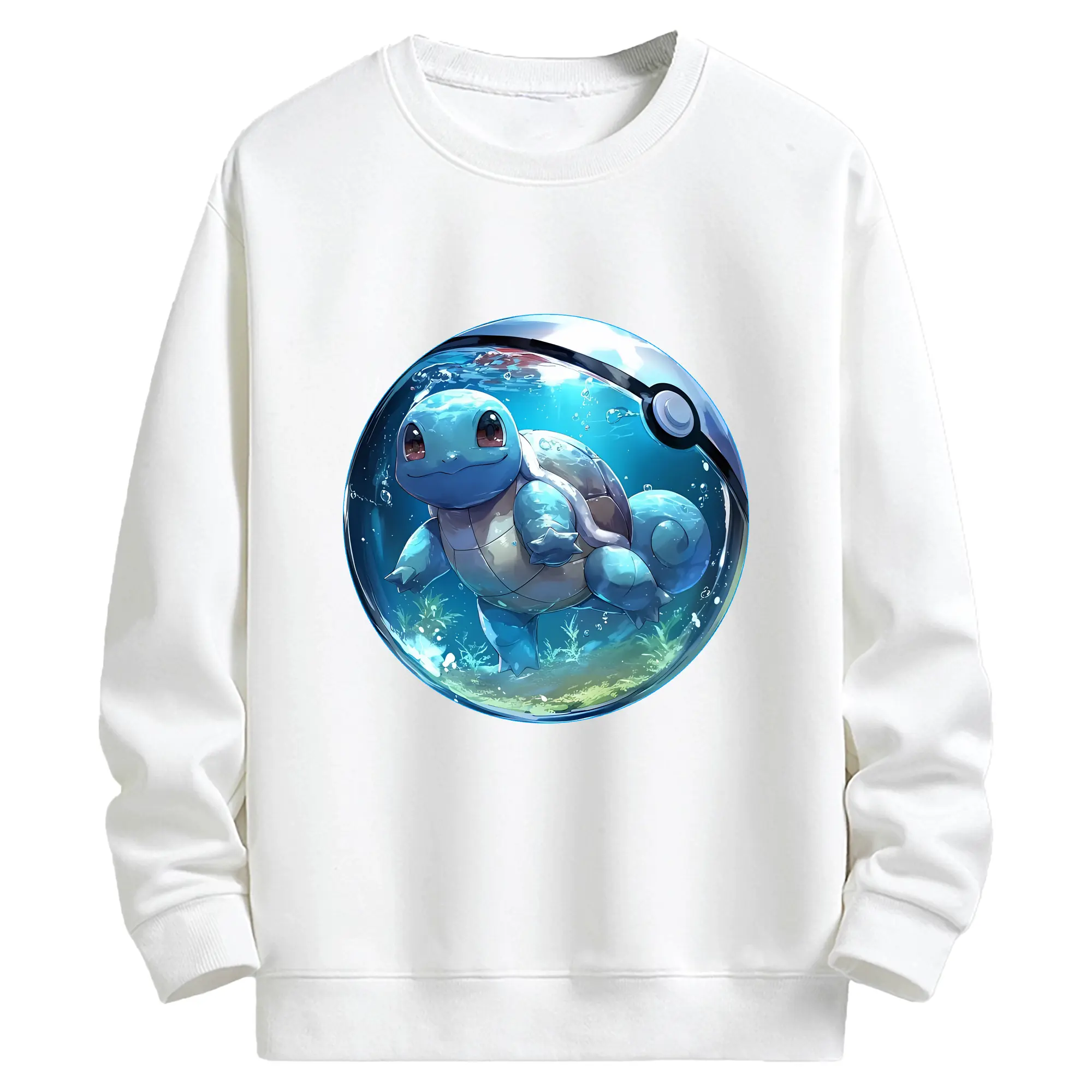 ポケモン グッズ,ゼニガメ - キッズ クルーネックスウェットシャツ ・ フロントプリント ・ 綿80％ ポリエステル20％ ・ 快適 通学 スポーツ 日常使い お散歩用