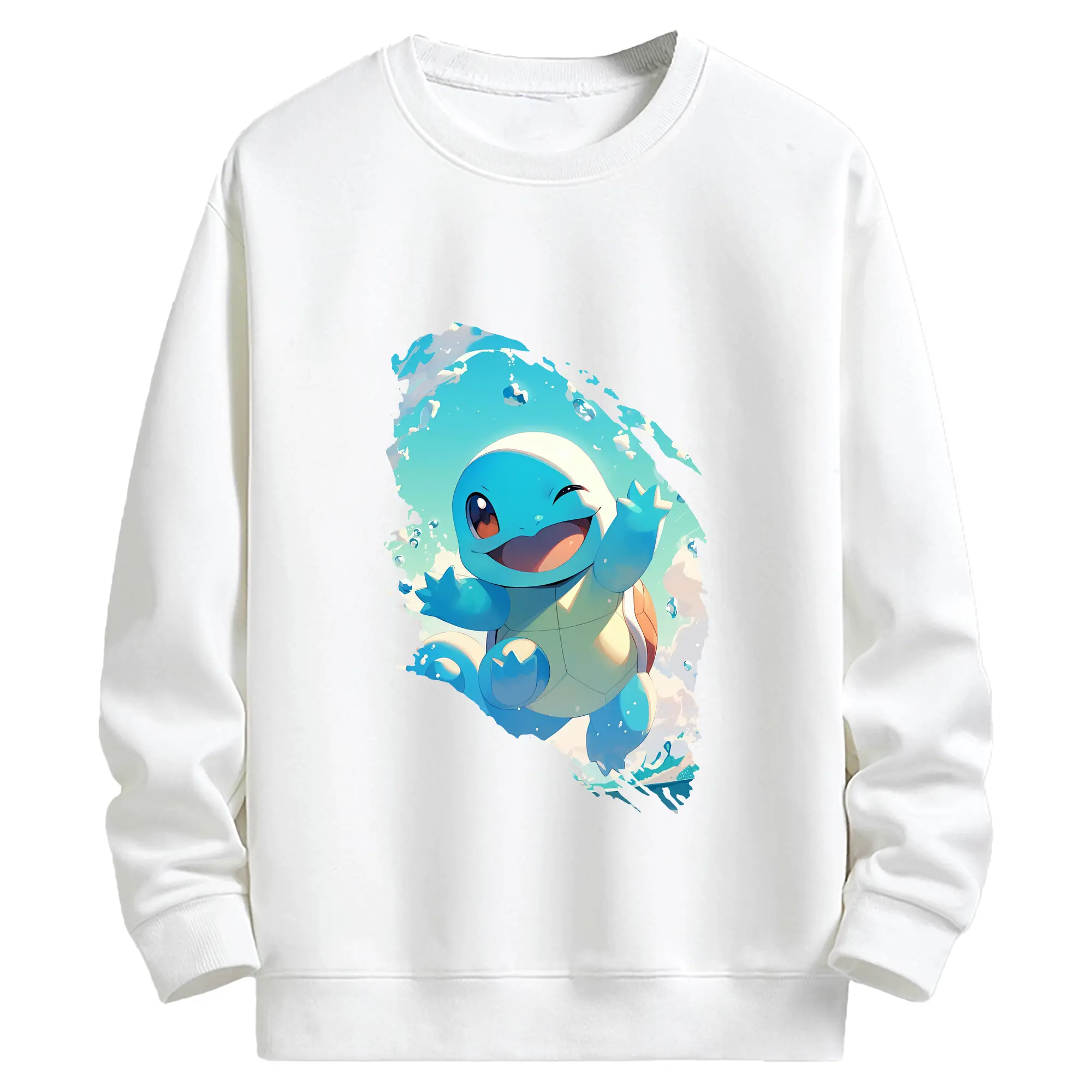 ポケモン グッズ,ゼニガメ - キッズ クルーネックスウェットシャツ ・ フロントプリント ・ 綿80％ ポリエステル20％ ・ 快適 通学 スポーツ 日常使い お散歩用