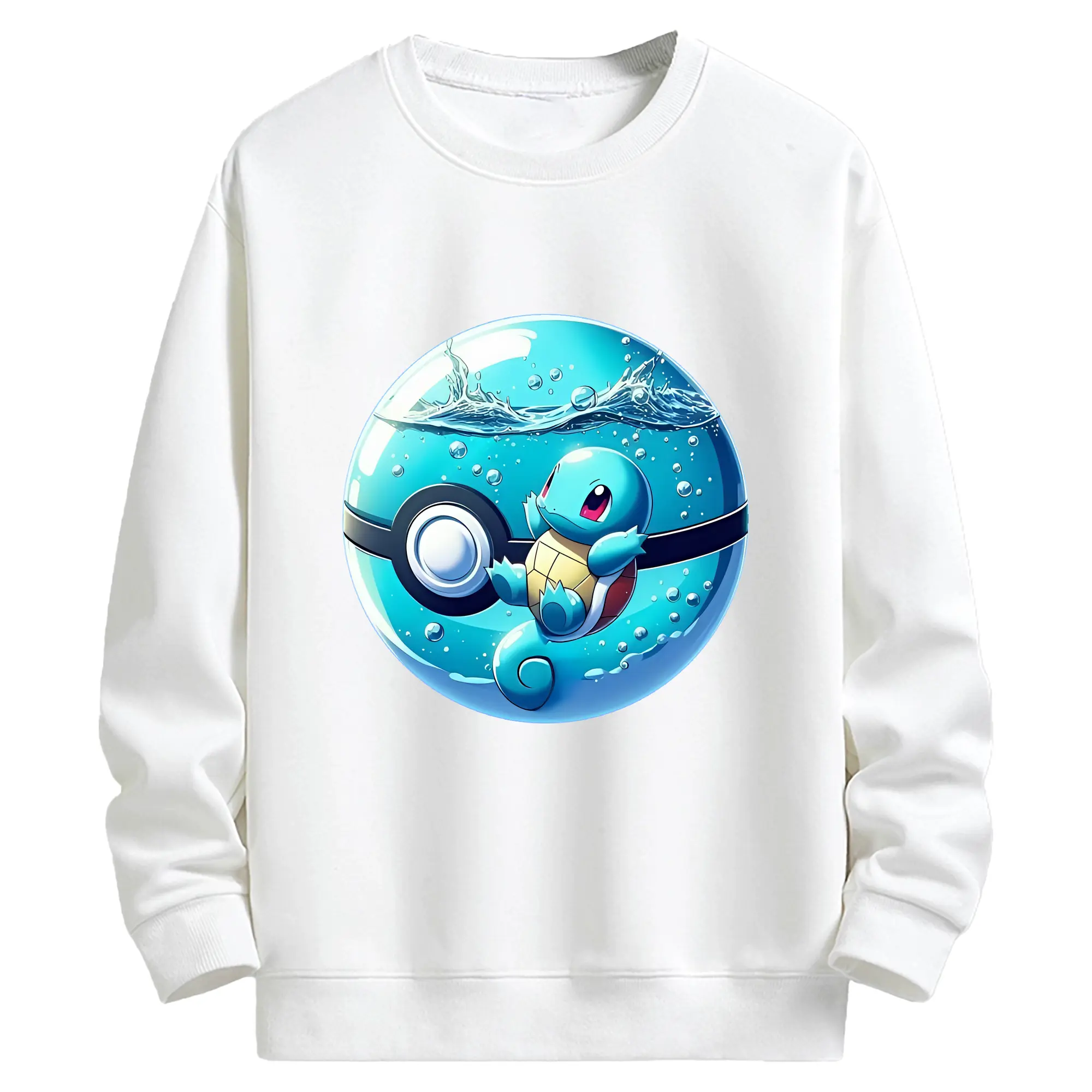 ポケモン グッズ,ゼニガメ - キッズ クルーネックスウェットシャツ ・ フロントプリント ・ 綿80％ ポリエステル20％ ・ 快適 通学 スポーツ 日常使い お散歩用