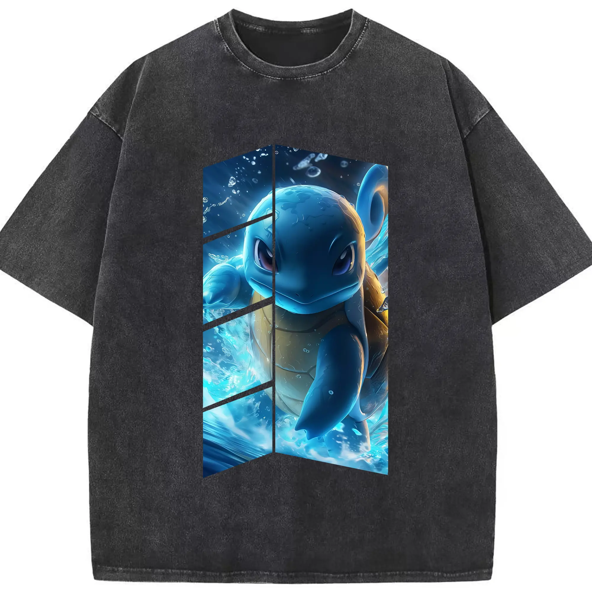 ポケモン グッズ,ゼニガメ - 綿100％ ヴィンテージ風 半袖Tシャツ ・ フロントプリント ・ 柔らか肌触り ・ 通気性 快適 ・ スポーツ カジュアル 外出用