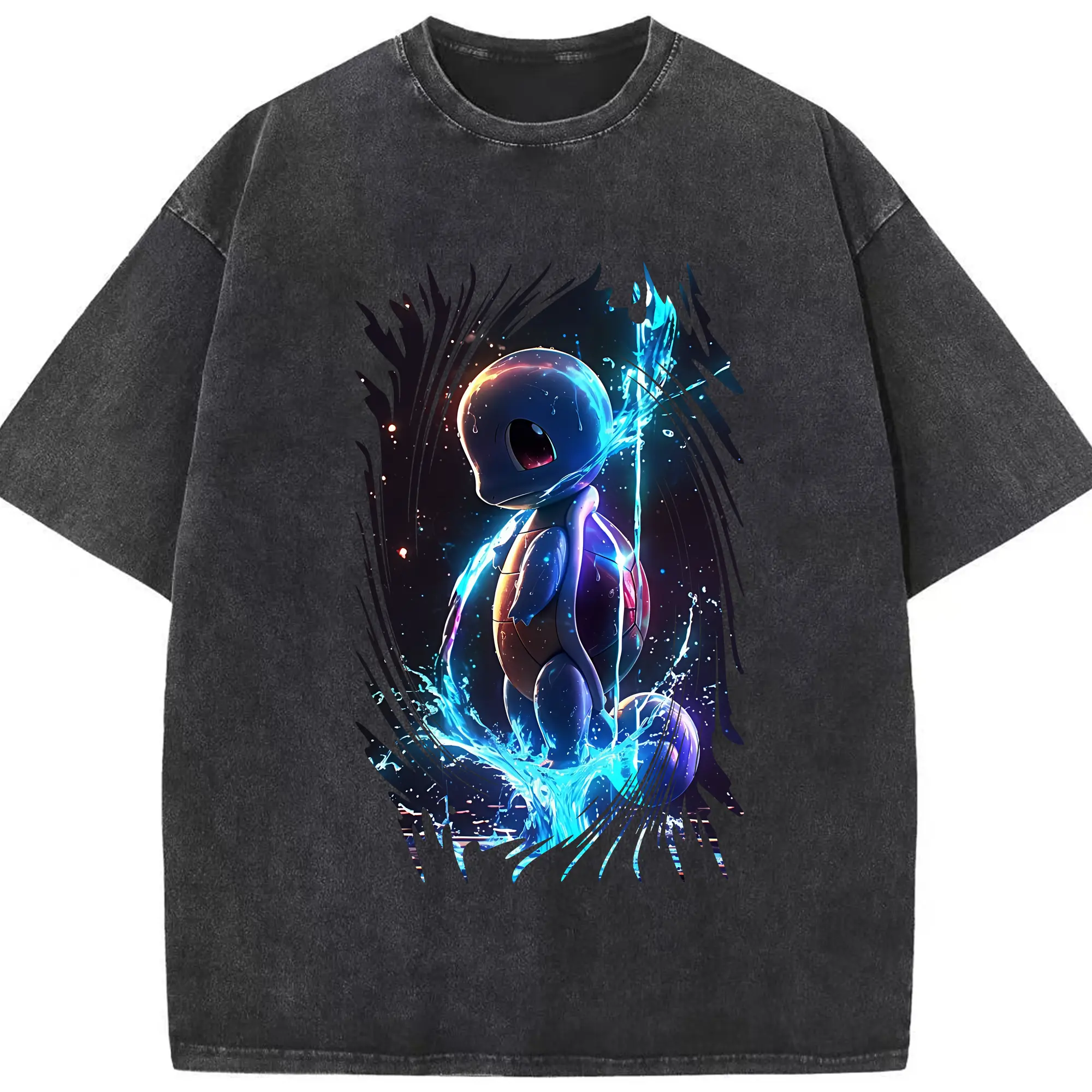 ポケモン グッズ,ゼニガメ - 綿100％ ヴィンテージ風 半袖Tシャツ ・ フロントプリント ・ 柔らか肌触り ・ 通気性 快適 ・ スポーツ カジュアル 外出用