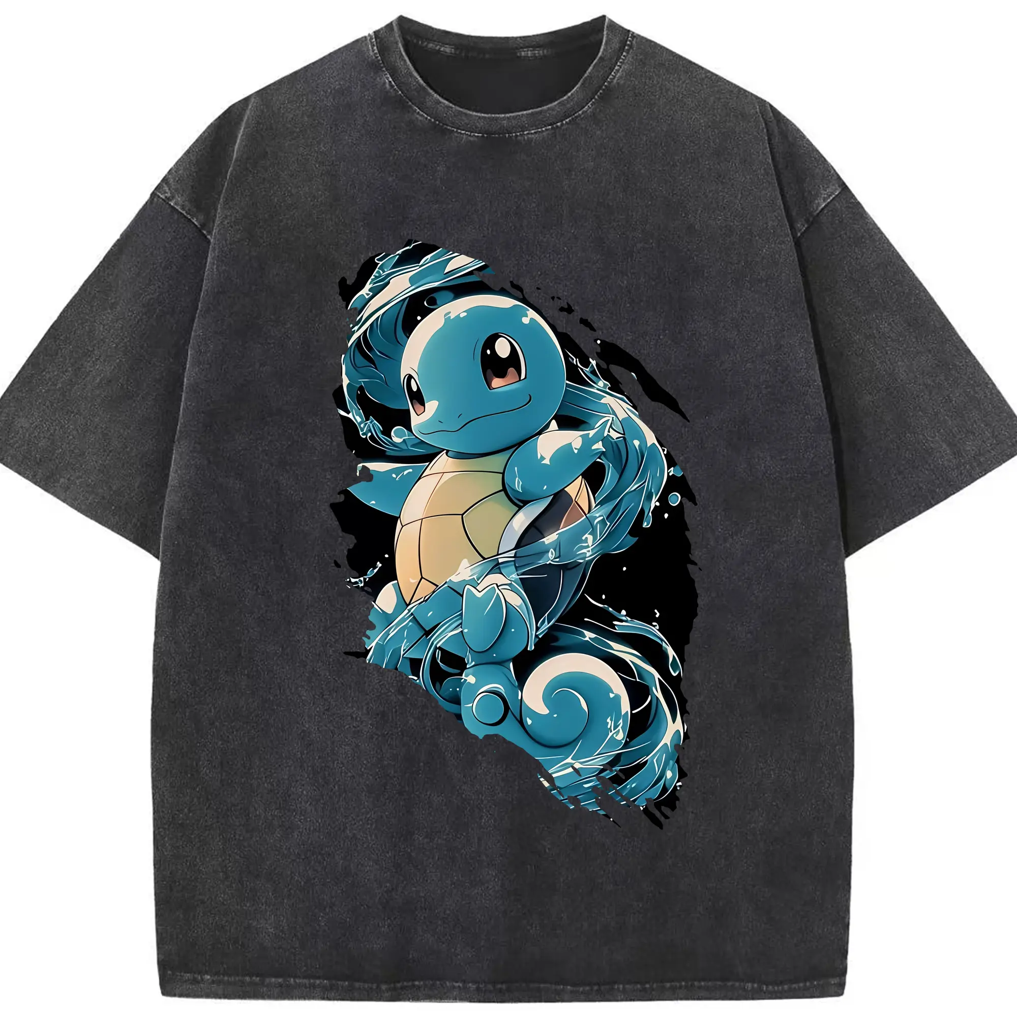 ポケモン グッズ,ゼニガメ - 綿100％ ヴィンテージ風 半袖Tシャツ ・ フロントプリント ・ 柔らか肌触り ・ 通気性 快適 ・ スポーツ カジュアル 外出用