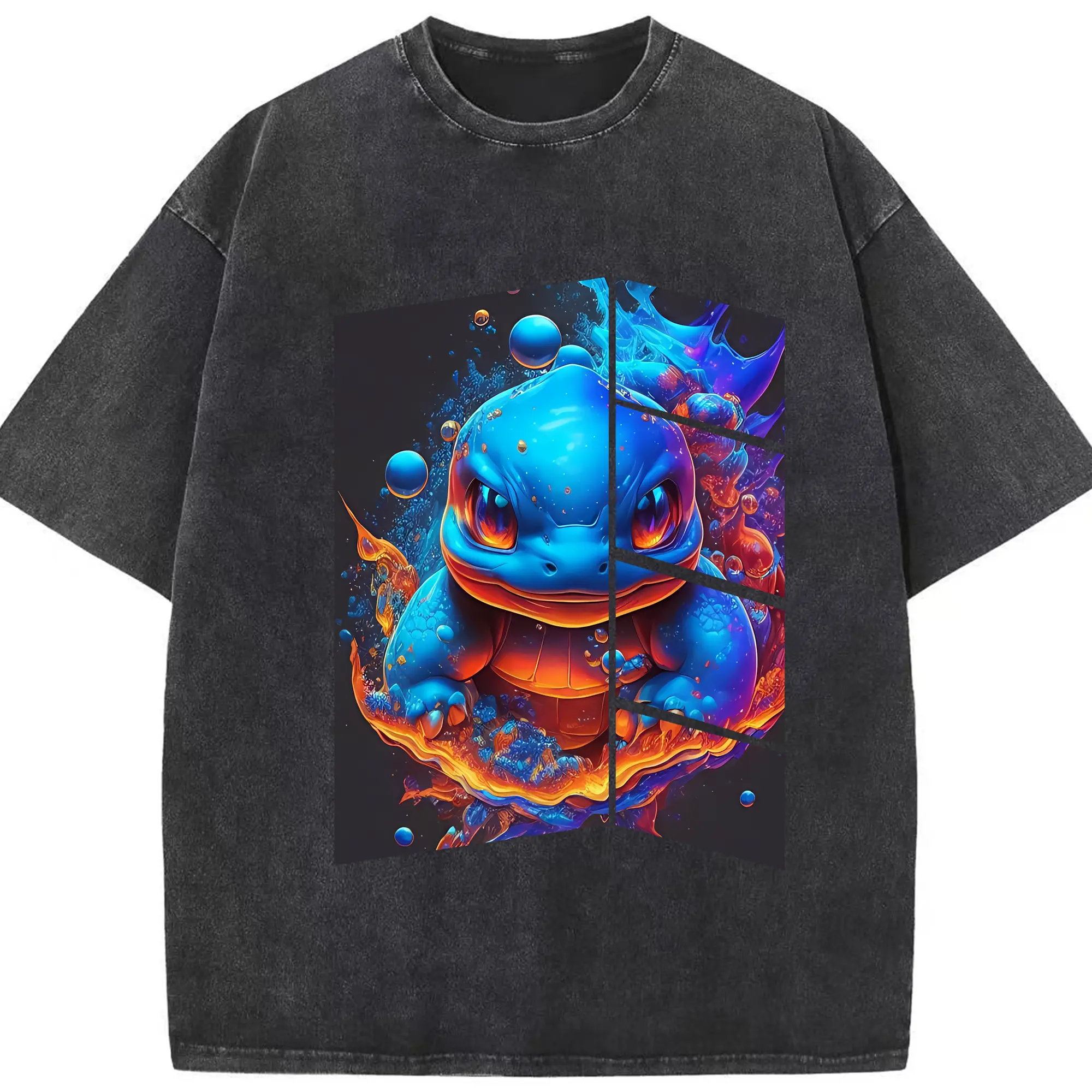 ポケモン グッズ,ゼニガメ - 綿100％ ヴィンテージ風 半袖Tシャツ ・ フロントプリント ・ 柔らか肌触り ・ 通気性 快適 ・ スポーツ カジュアル 外出用