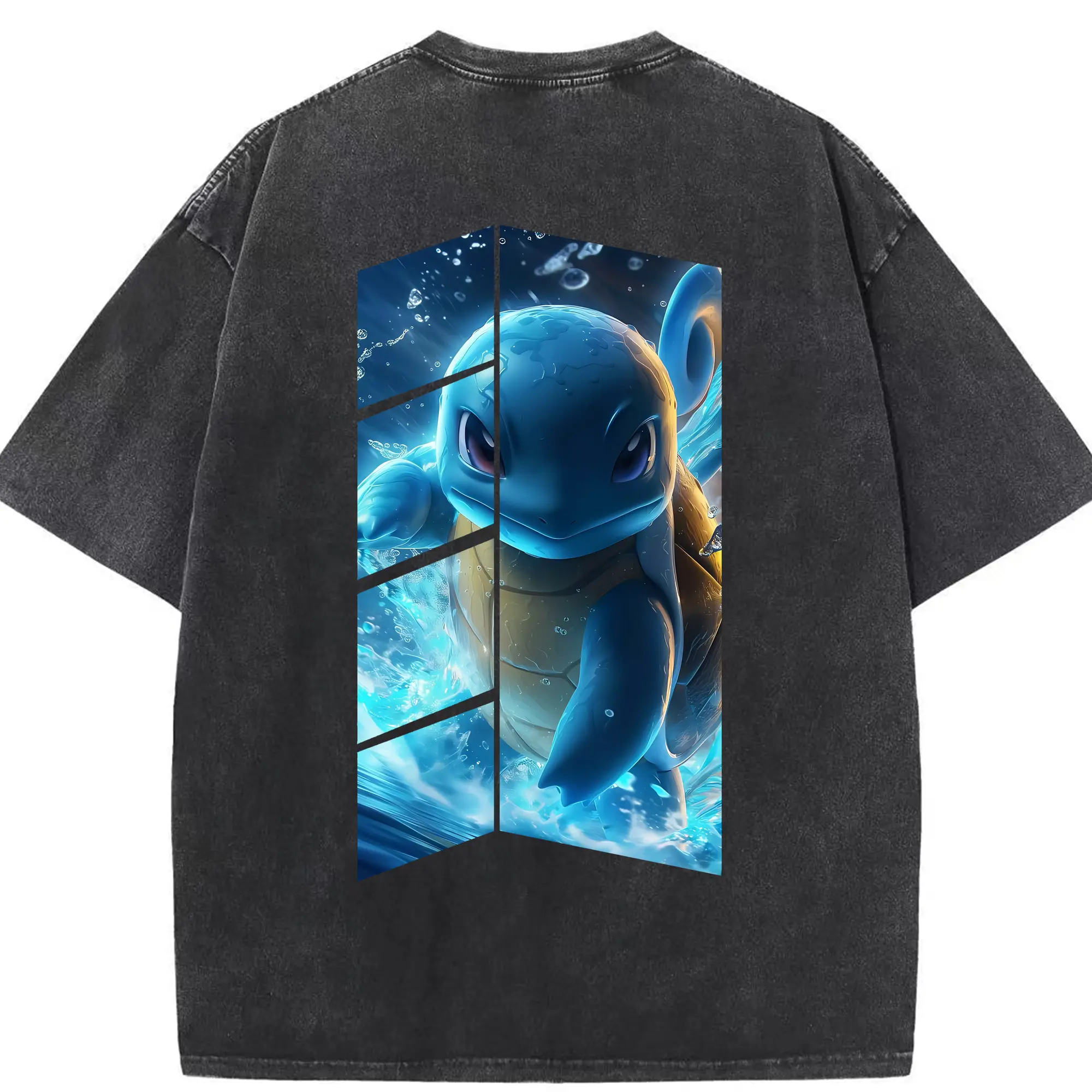 ポケモン グッズ,ゼニガメ - 綿100％ ヴィンテージ風 半袖Tシャツ ・ 背面プリント ・ 柔らか肌触り ・ 通気性 快適 ・ スポーツ カジュアル 外出用