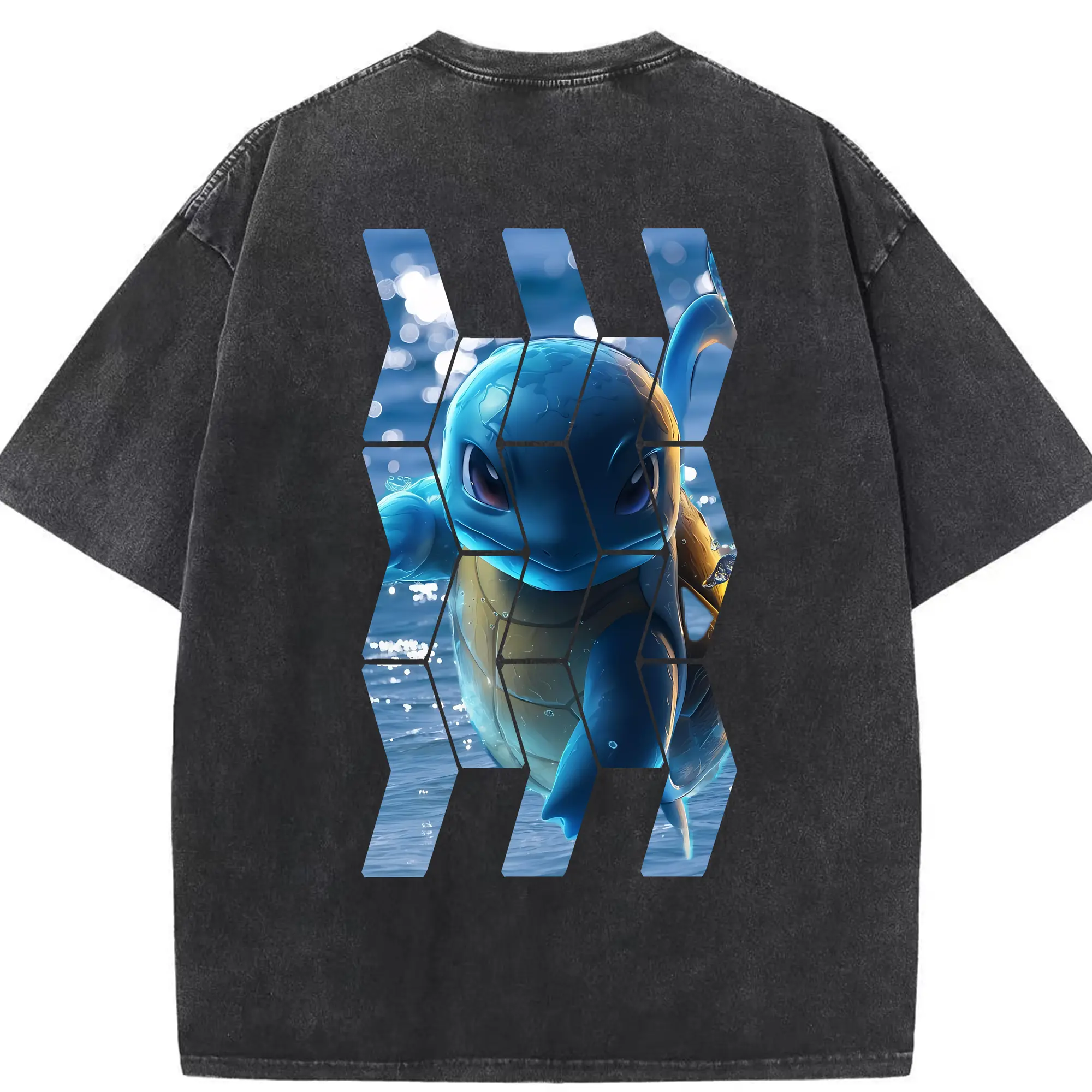 ポケモン グッズ,ゼニガメ - 綿100％ ヴィンテージ風 半袖Tシャツ ・ 背面プリント ・ 柔らか肌触り ・ 通気性 快適 ・ スポーツ カジュアル 外出用