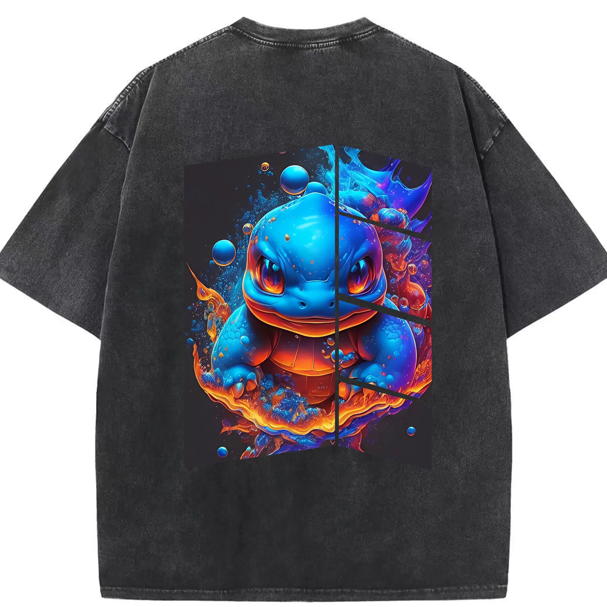 ポケモン グッズ,ゼニガメ - 綿100％ ヴィンテージ風 半袖Tシャツ ・ 背面プリント ・ 柔らか肌触り ・ 通気性 快適 ・ スポーツ カジュアル 外出用