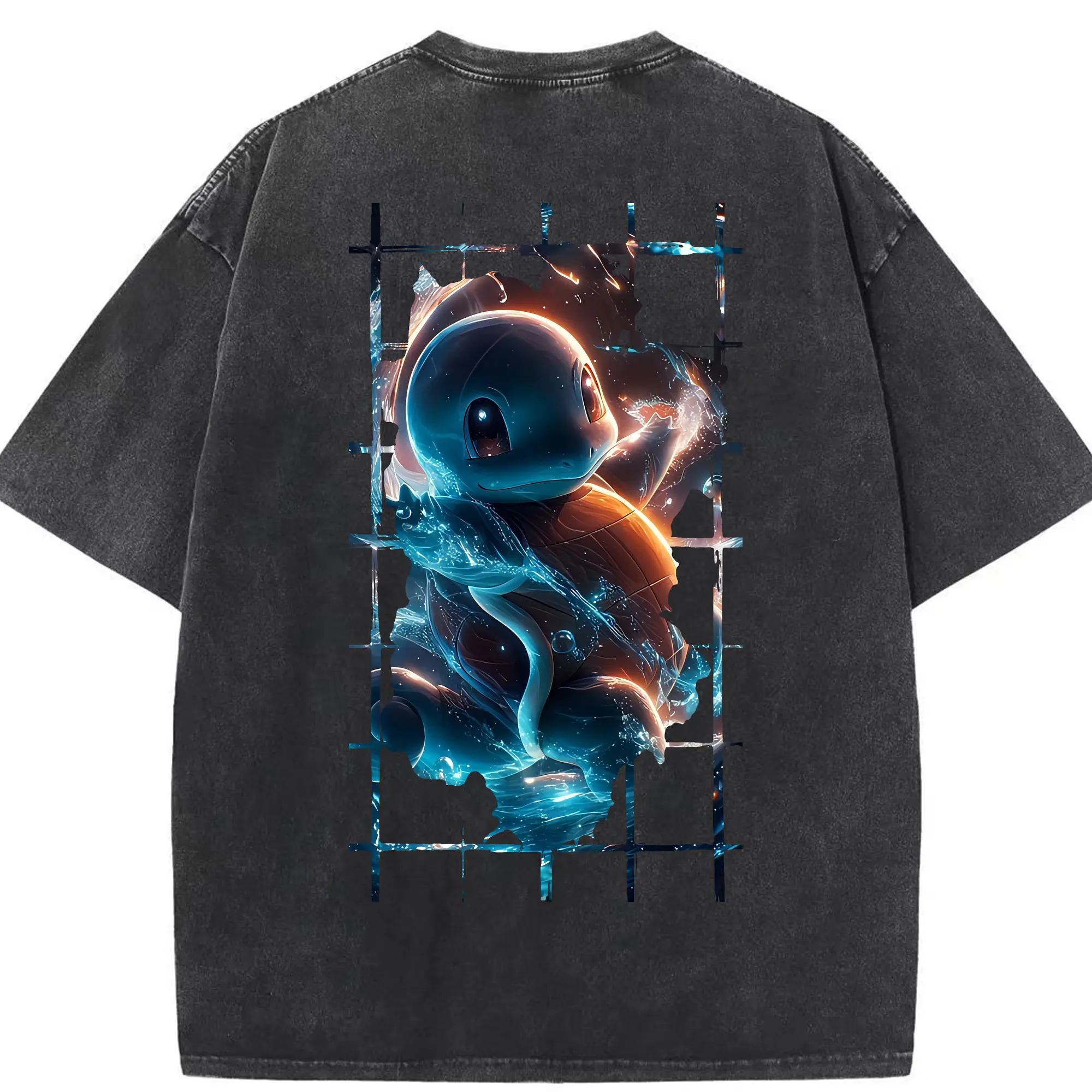 ポケモン グッズ,ゼニガメ - 綿100％ ヴィンテージ風 半袖Tシャツ ・ 背面プリント ・ 柔らか肌触り ・ 通気性 快適 ・ スポーツ カジュアル 外出用