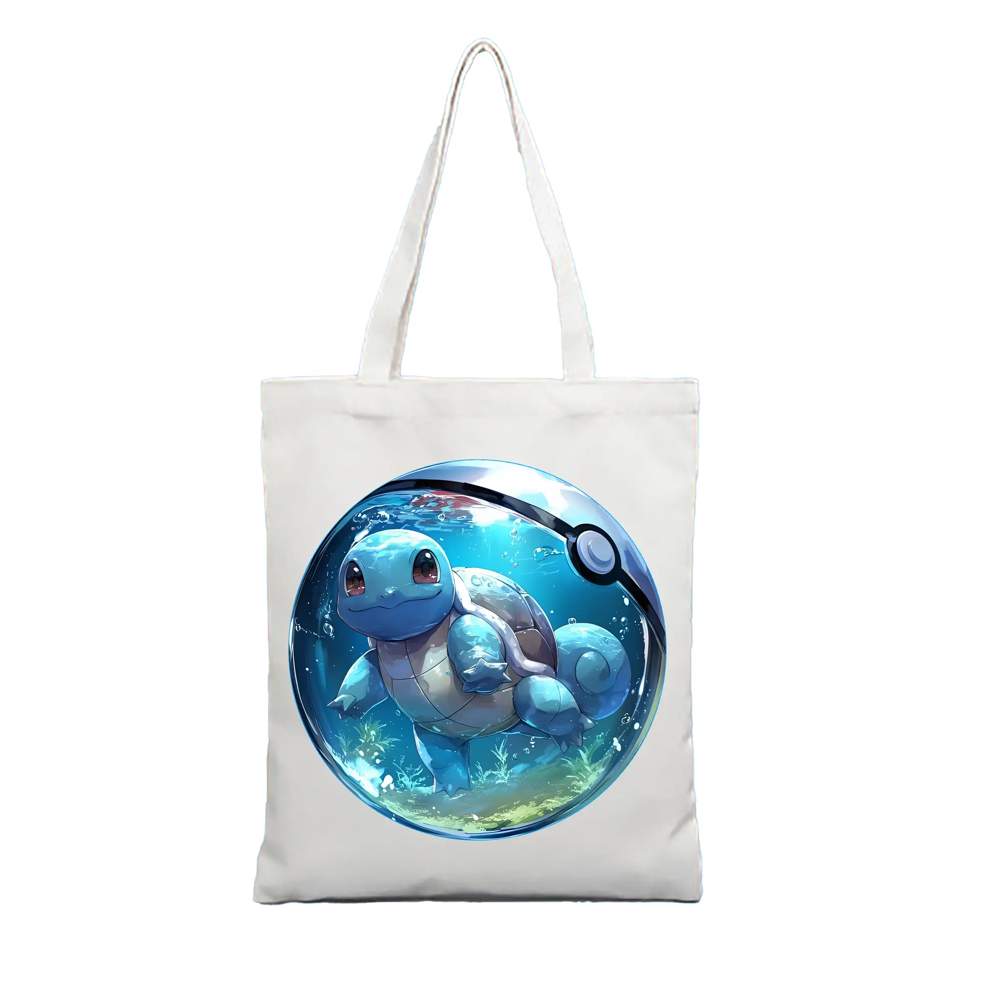 ポケモン グッズ,ゼニガメ - 縦型キャンバス手提げバッグ（トートバッグ） ・ キャンバス素材 ・ ショッピング用 ・ 軽量 丈夫 お手入れ簡単