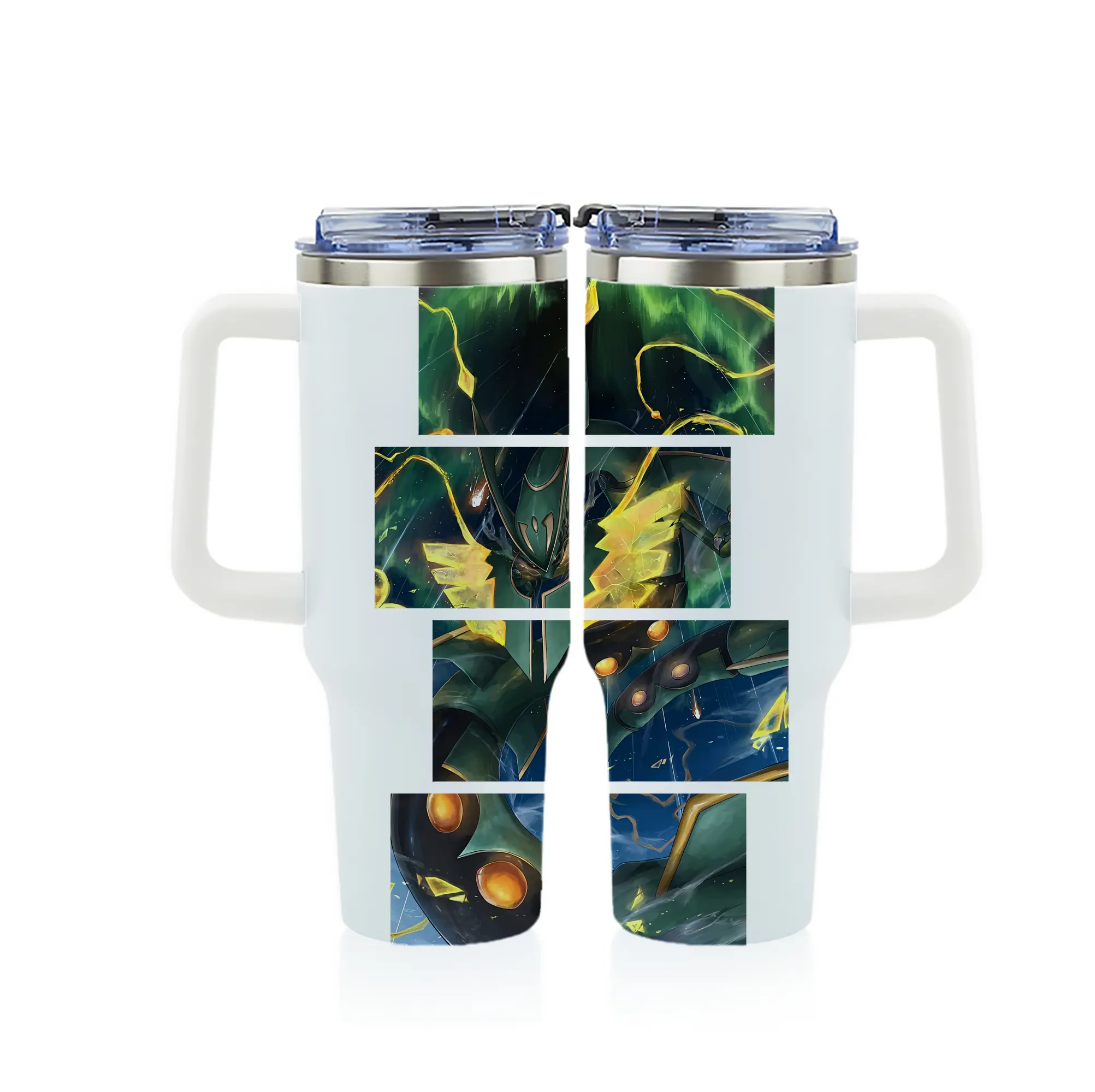 ポケモン グッズ,レックウザ - 1200mL フルプリント車用タンブラー ・ 304ステンレス 内側 ・ 201ステンレス 外側 ・ 保温 保冷 ・ 通勤 ドライブ アウトドア用