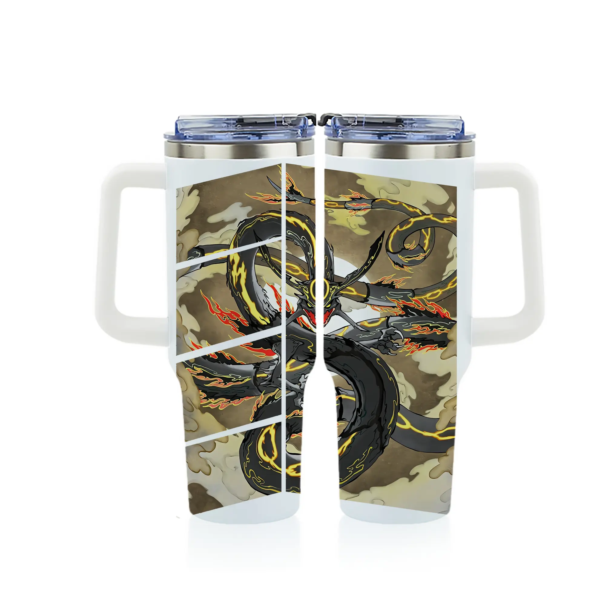 ポケモン グッズ,レックウザ - 1200mL フルプリント車用タンブラー ・ 304ステンレス 内側 ・ 201ステンレス 外側 ・ 保温 保冷 ・ 通勤 ドライブ アウトドア用