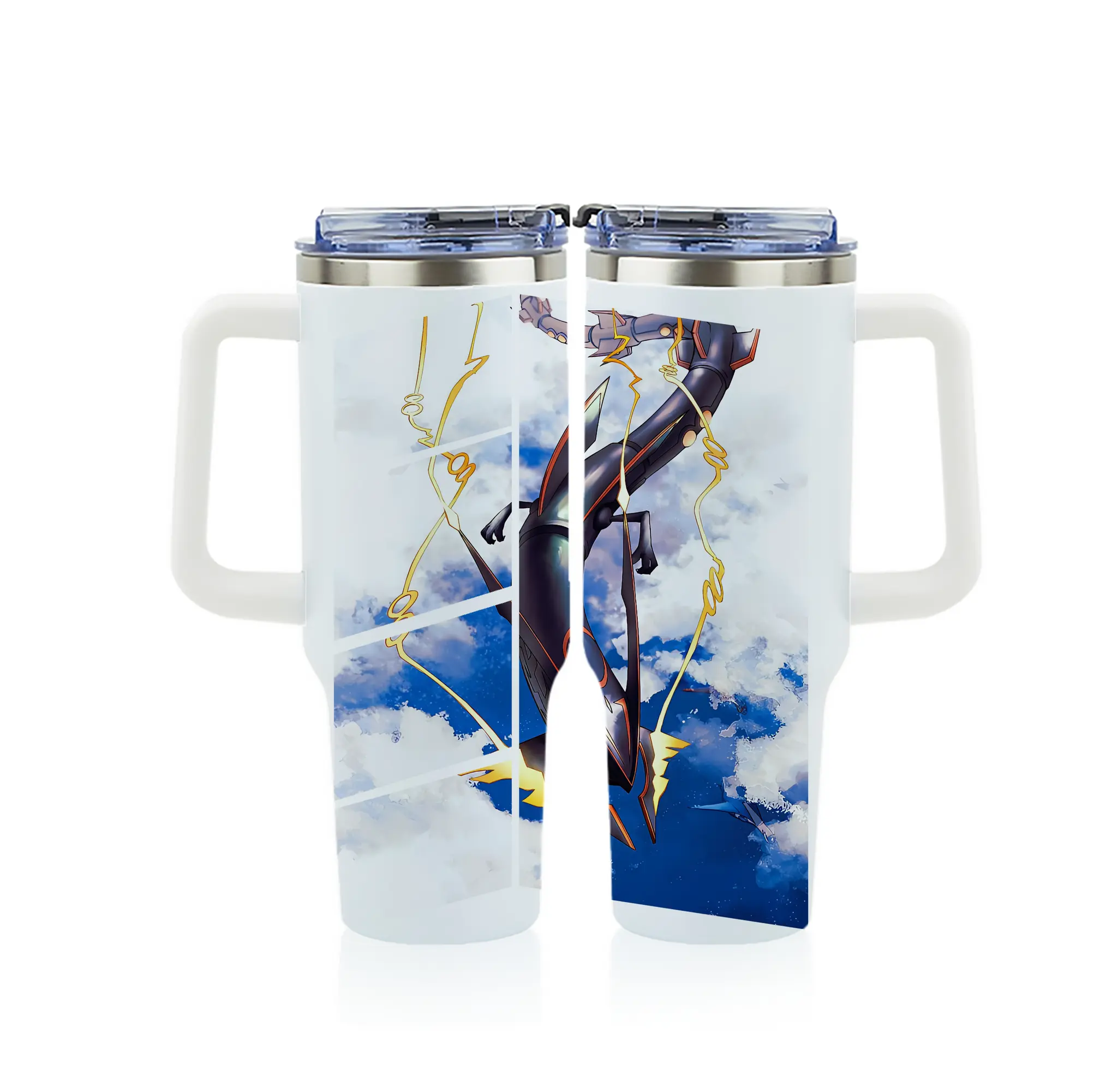 ポケモン グッズ,レックウザ - 1200mL フルプリント車用タンブラー ・ 304ステンレス 内側 ・ 201ステンレス 外側 ・ 保温 保冷 ・ 通勤 ドライブ アウトドア用