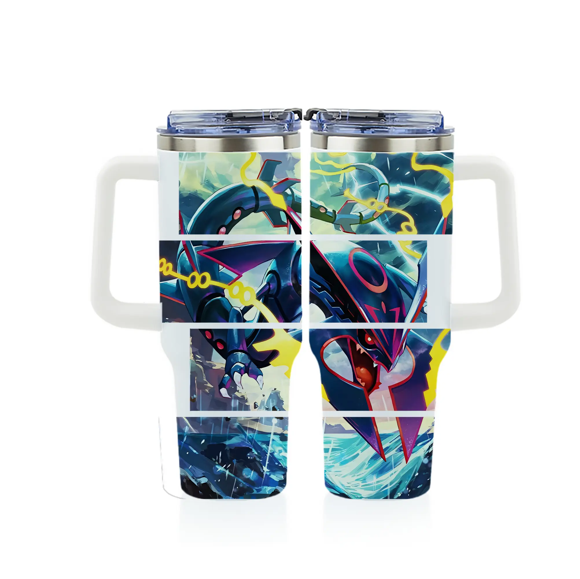 ポケモン グッズ,レックウザ - 1200mL フルプリント車用タンブラー ・ 304ステンレス 内側 ・ 201ステンレス 外側 ・ 保温 保冷 ・ 通勤 ドライブ アウトドア用