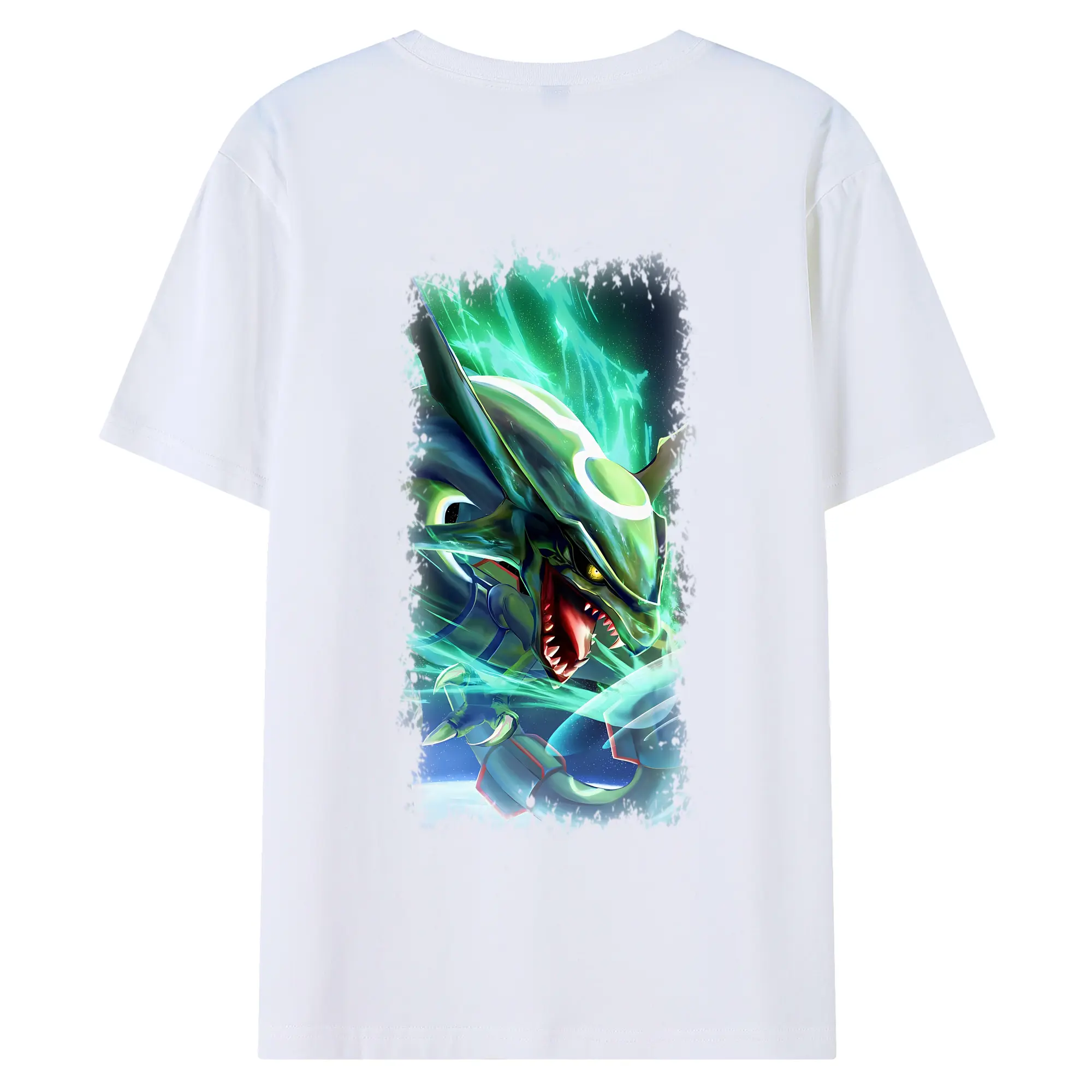 ポケモン グッズ,レックウザ - 綿100％ 半袖Tシャツ ・ バックプリント ・ 快適 通気性 ・ 日常使い 散歩 スポーツ用