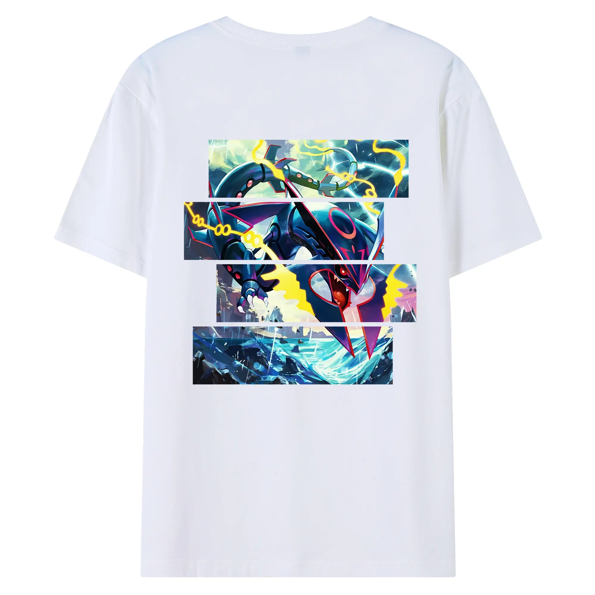 ポケモン グッズ,レックウザ - 綿100％ 半袖Tシャツ ・ バックプリント ・ 快適 通気性 ・ 日常使い 散歩 スポーツ用