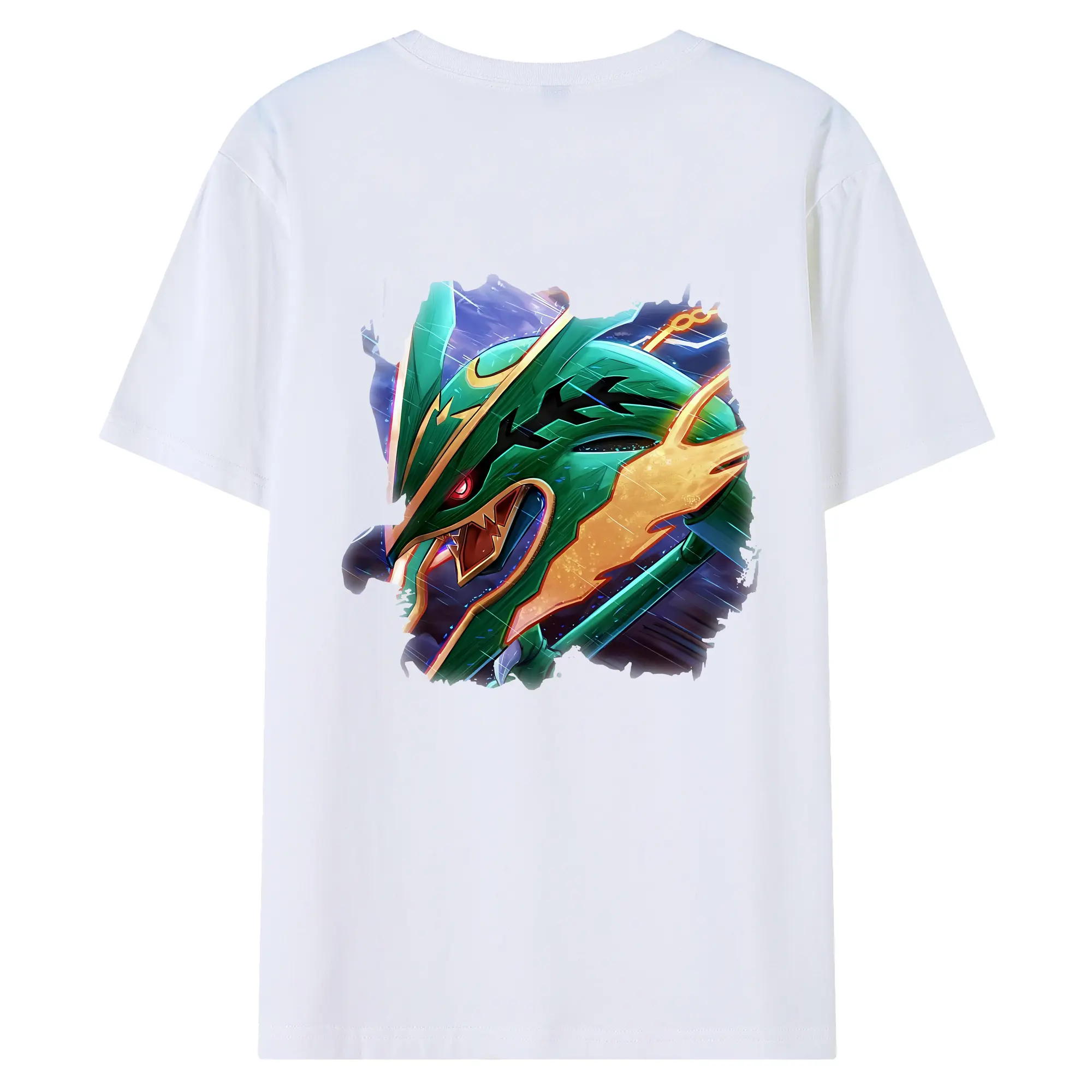 ポケモン グッズ,レックウザ - 綿100％ 半袖Tシャツ ・ バックプリント ・ 快適 通気性 ・ 日常使い 散歩 スポーツ用